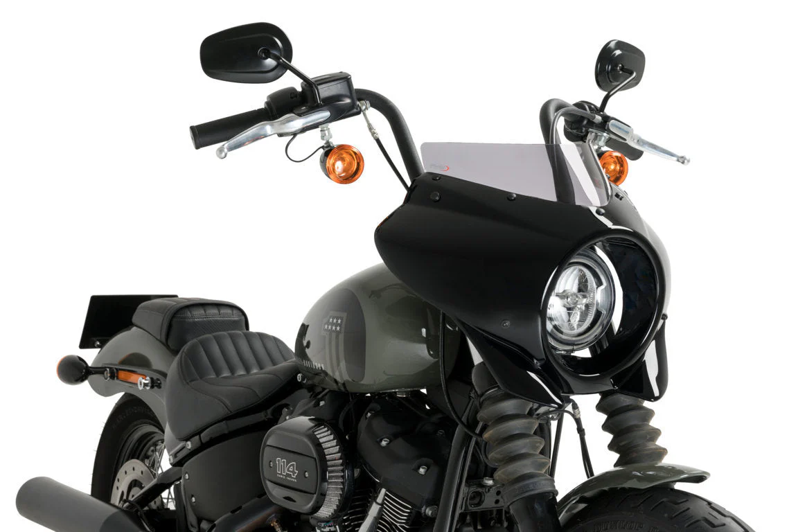 Puig Mirage Sport Screen | Gloss Black/Light Smoke | Harley Davidson Softail Street Bob (FXBB) 2021>Current