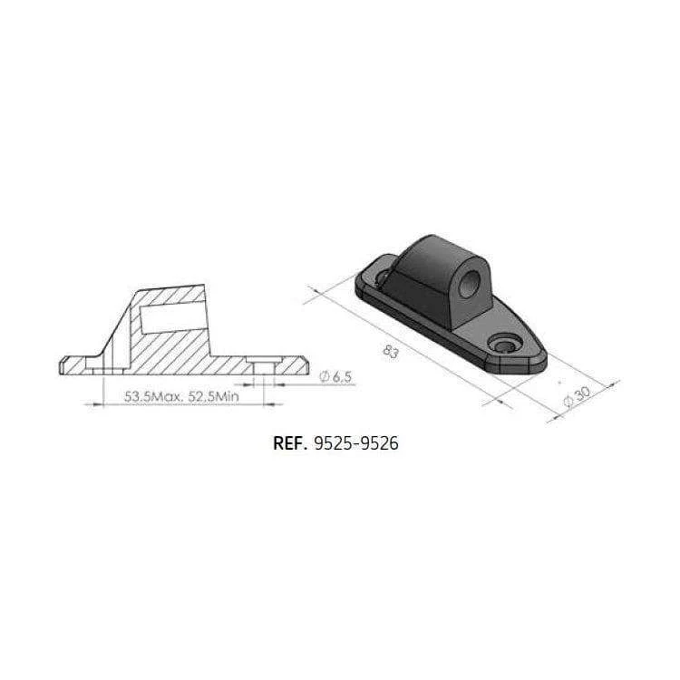 Puig Mirror Adaptor Right Side | Black | Suzuki GSX-R125 2017>Current