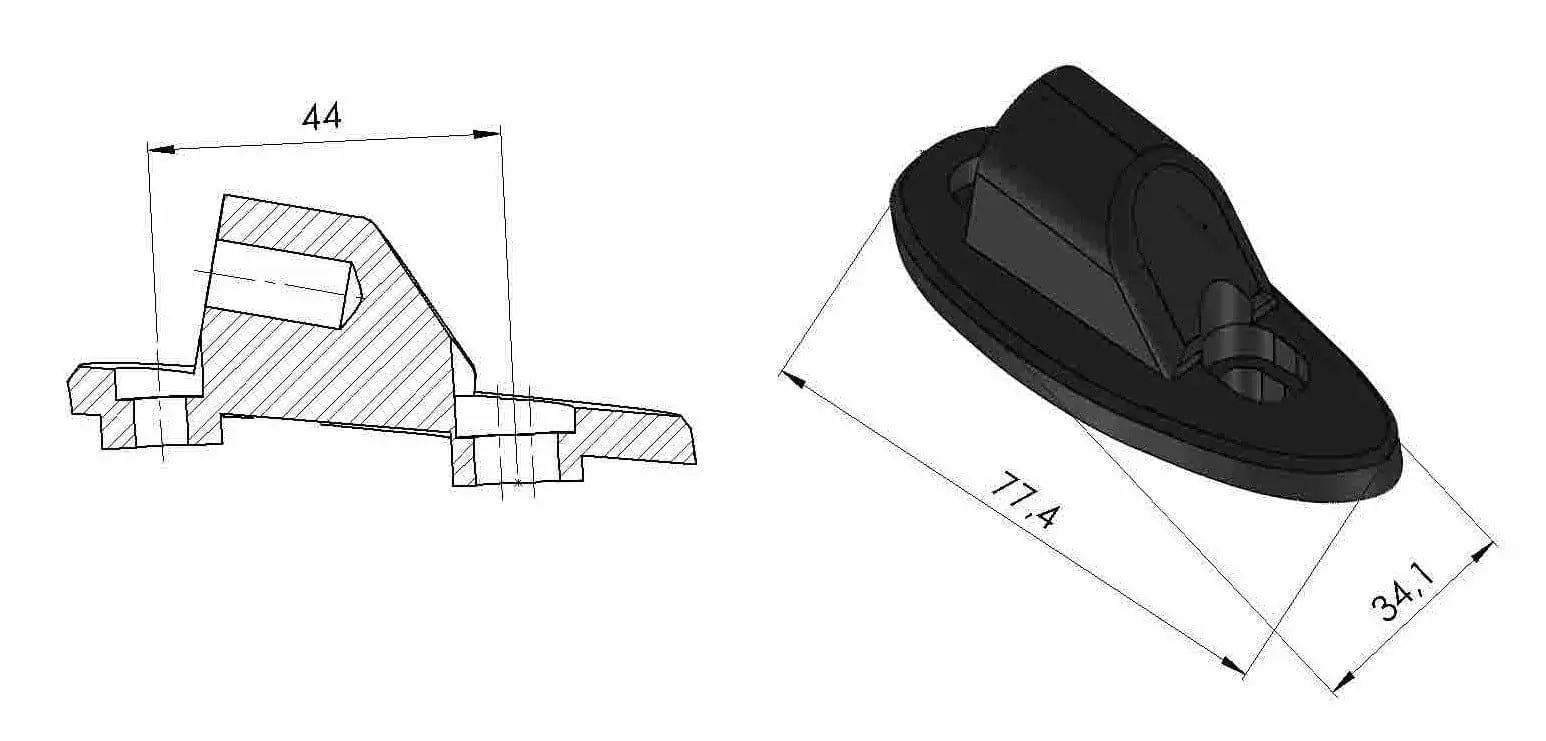 Puig Mirror Adaptor Left Side | Black | Honda CBR 1000 RR 2017>2019