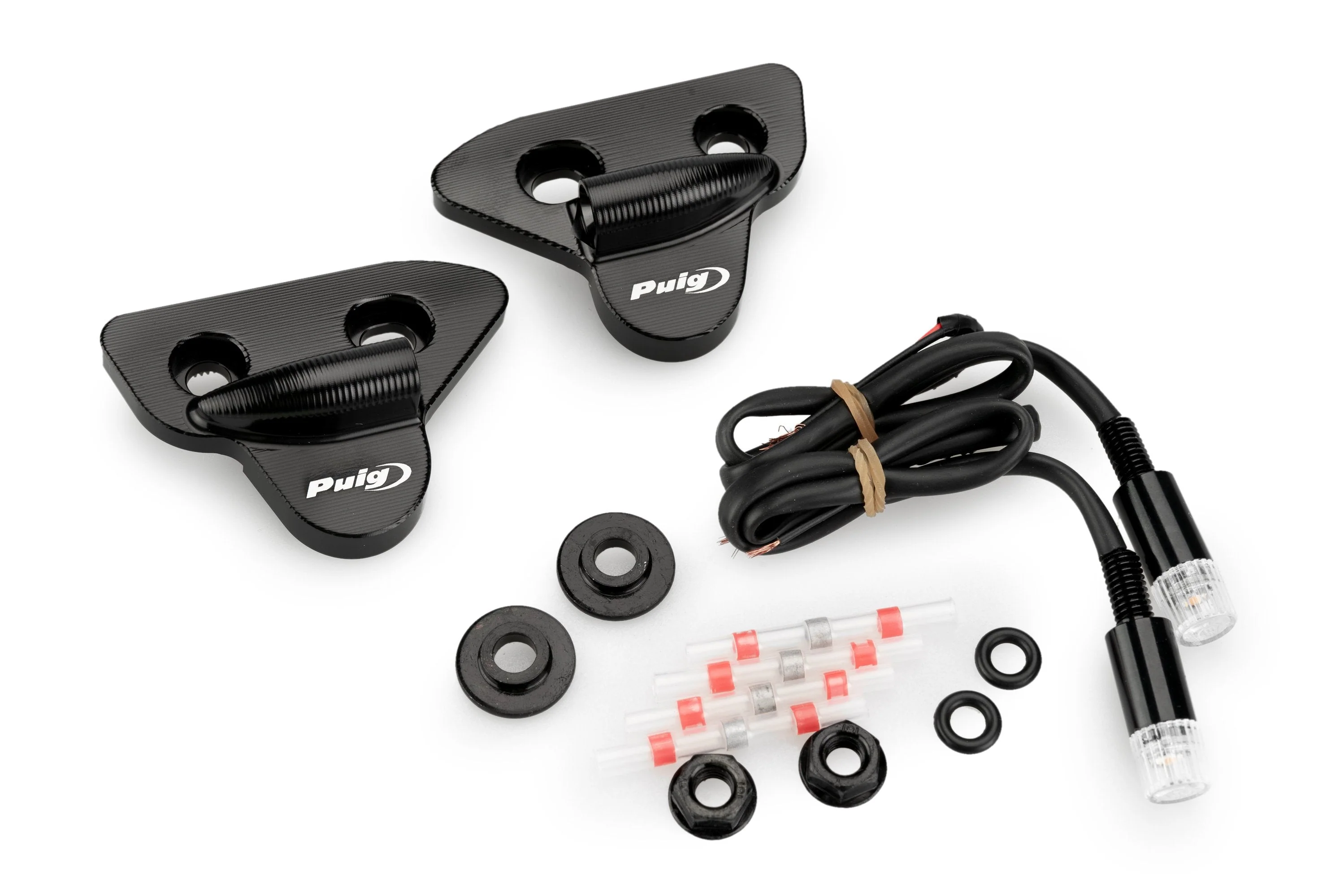 Puig Mirror Caps with Integrated Indicator | Black | Yamaha YZF-R7 2022>2023
