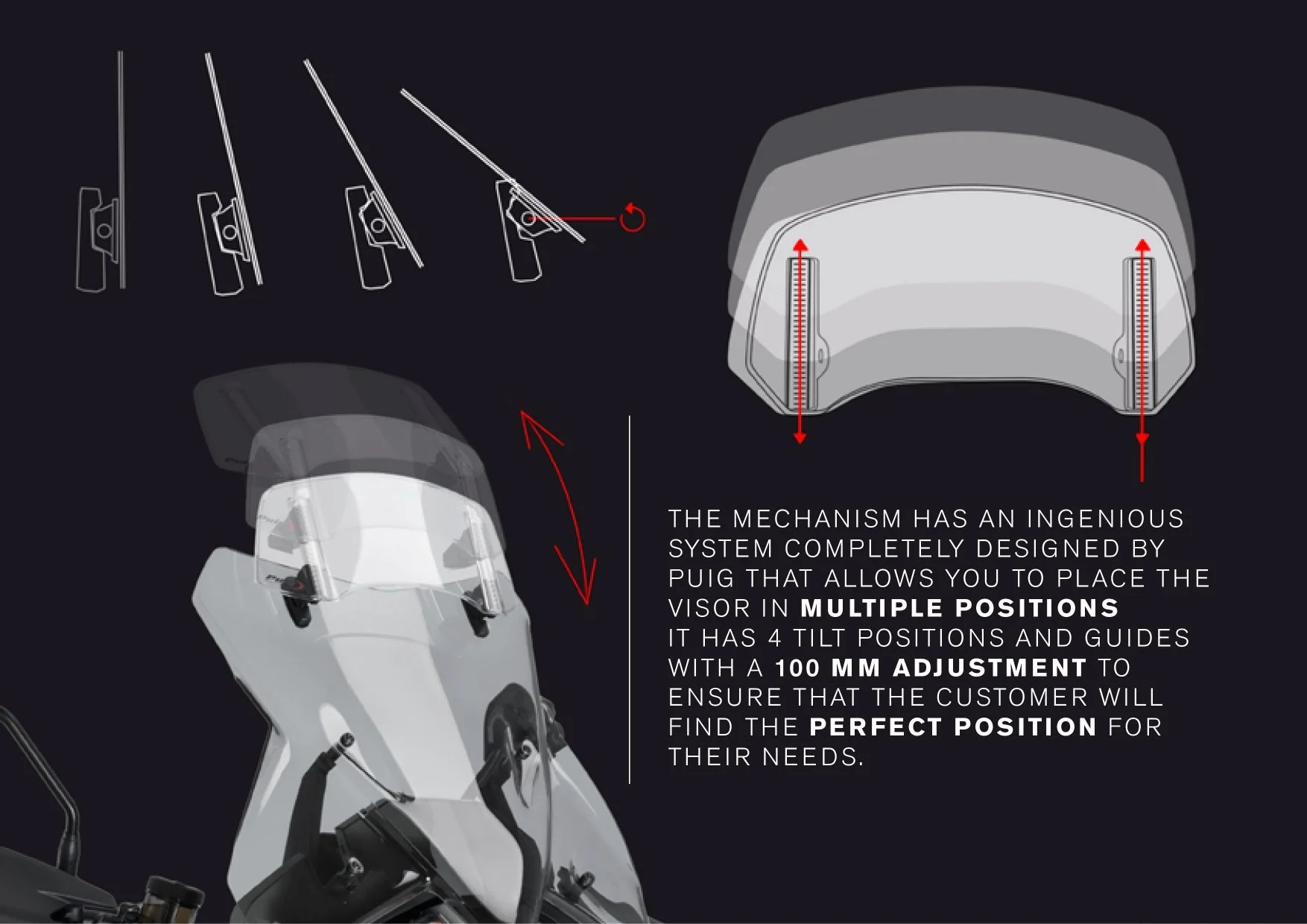 Puig Visor 2.0 - Clip On (300x130mm) | Clear - Image 3
