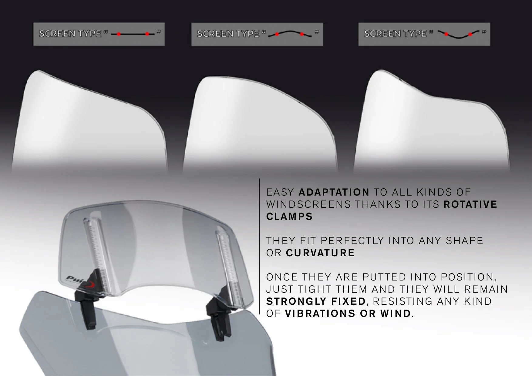 Puig Visor 2.0 - Clip On (300x130mm) | Clear - Image 5