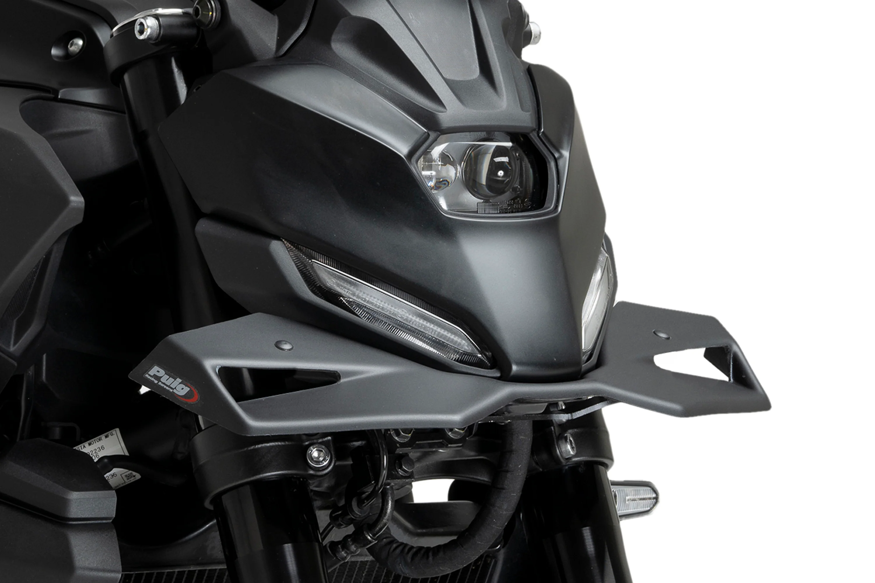 Puig Naked Front Downforce Wings | Matte Black | Yamaha MT-07 2025>Current