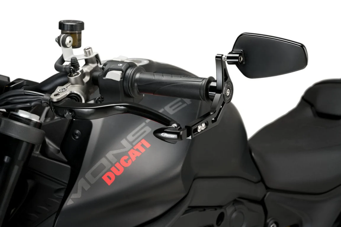 Puig Pro Clutch Lever Protector with Mirror | Black - Image 2