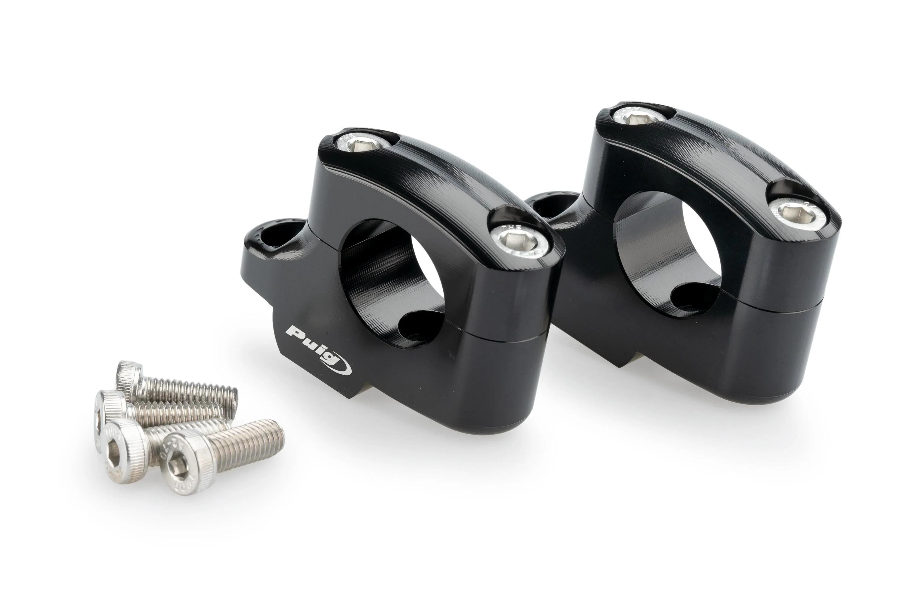 Puig Pullback Handlebar Risers - 20mm Rise/16mm Back | Black | BMW R 12/R 12 nineT 2024>Current