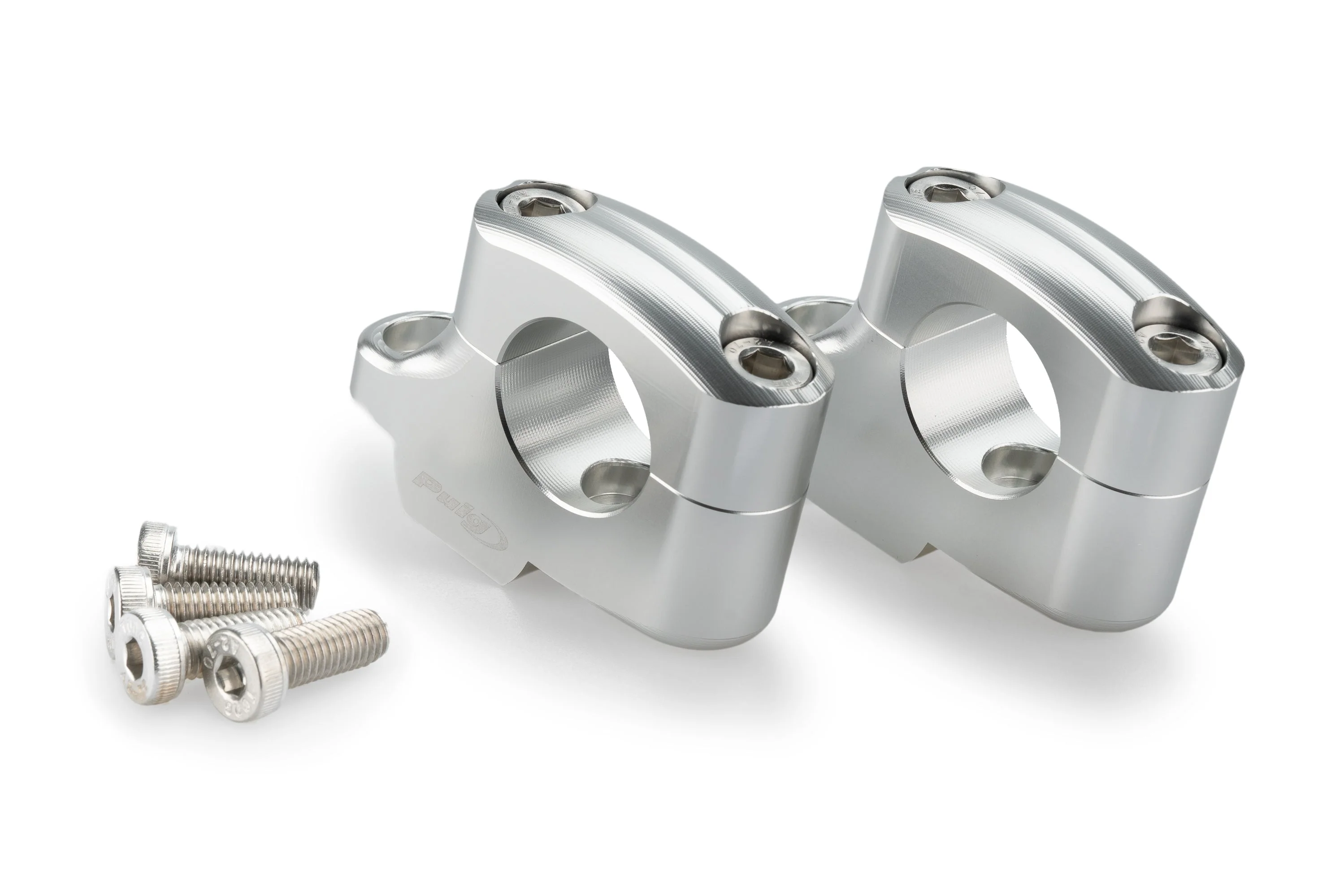 Puig Pullback Handlebar Risers - 20mm Rise/16mm Back | Silver | BMW R 12/R 12 nineT 2024>Current