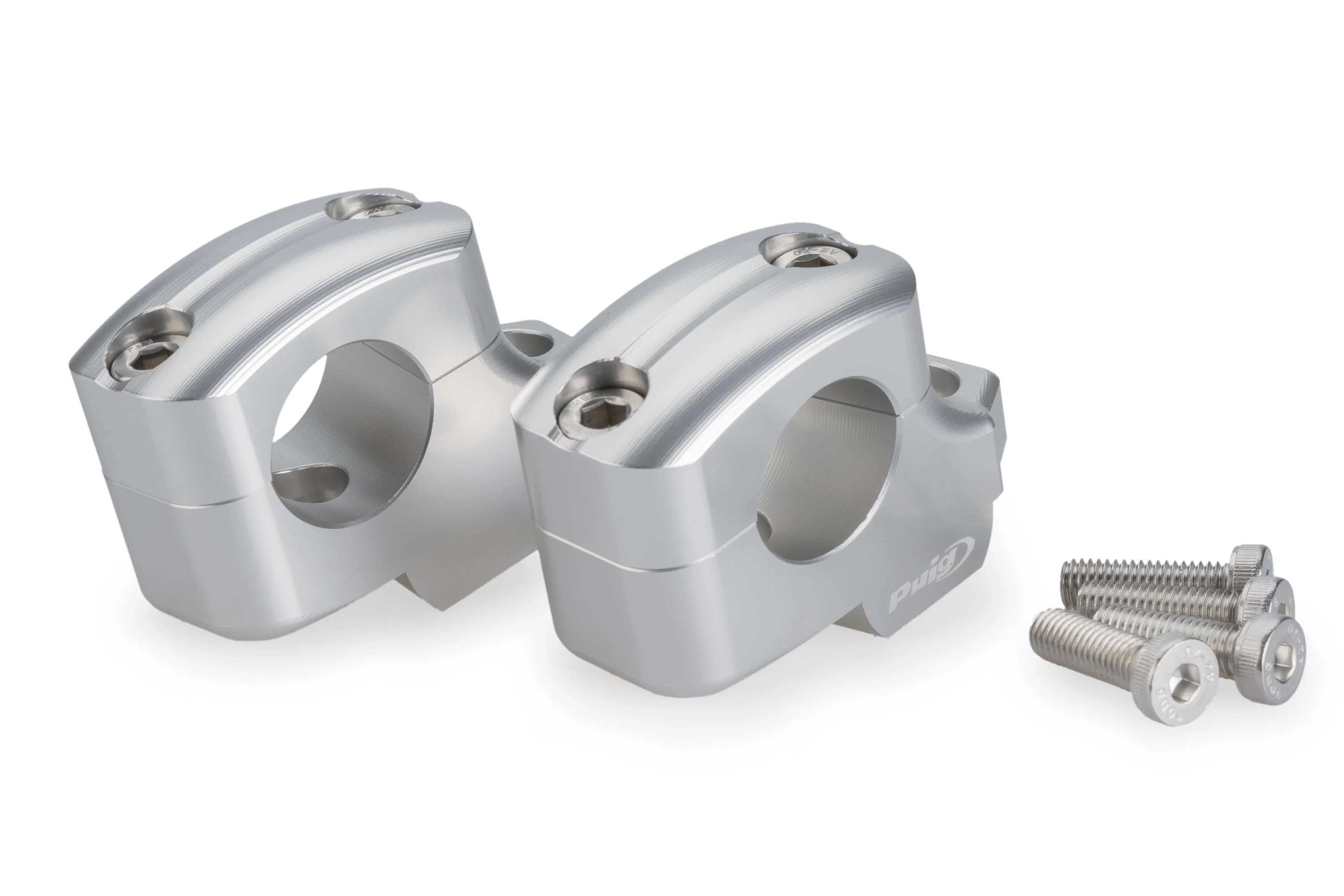 Puig Pullback Handlebar Risers - 25mm Rise / 16mm Back | Silver | Yamaha MT-09/SP 2024>Current