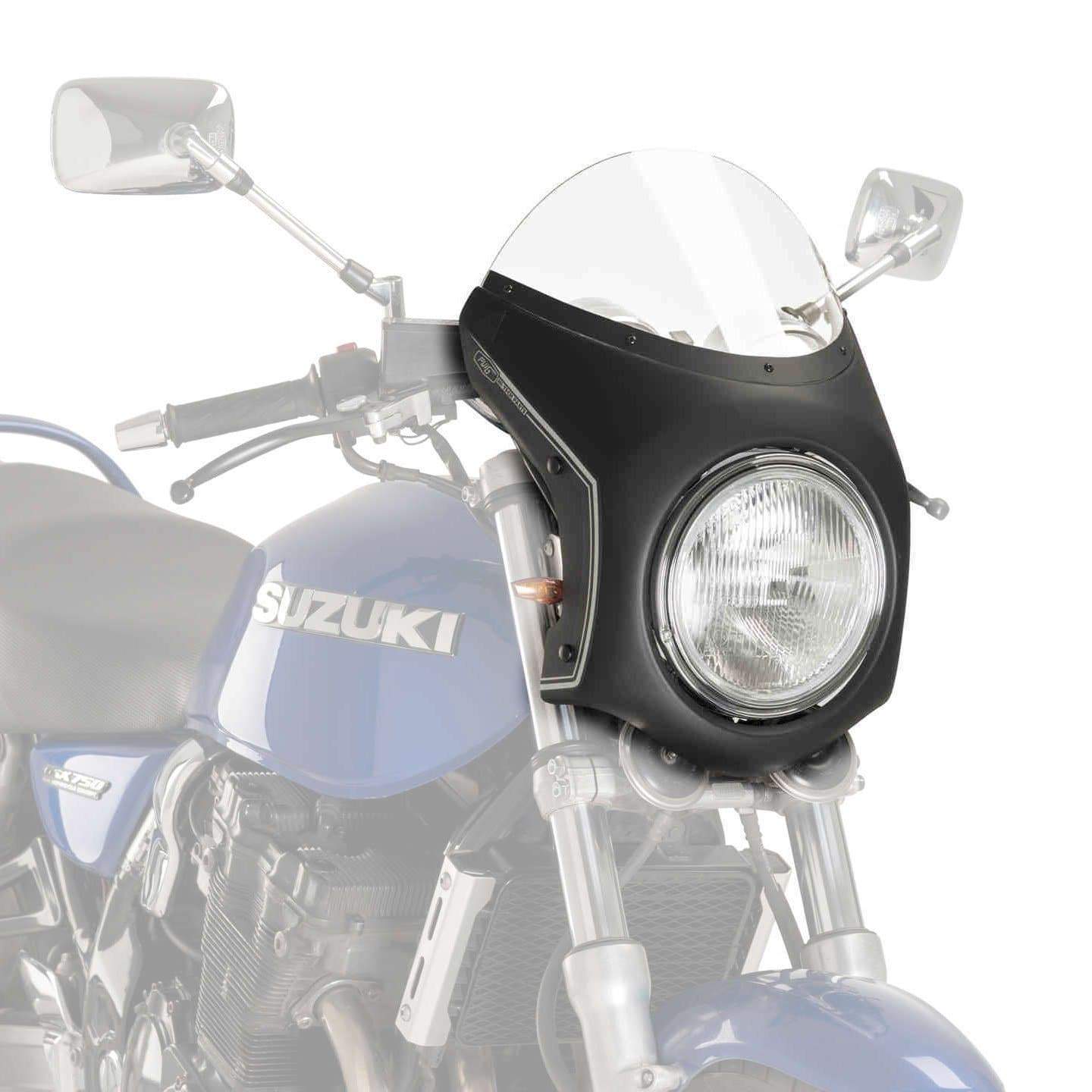 Puig Retrovision Semi Fairing | Black with Clear Screen | Triumph Speed Twin 900 2023>2024