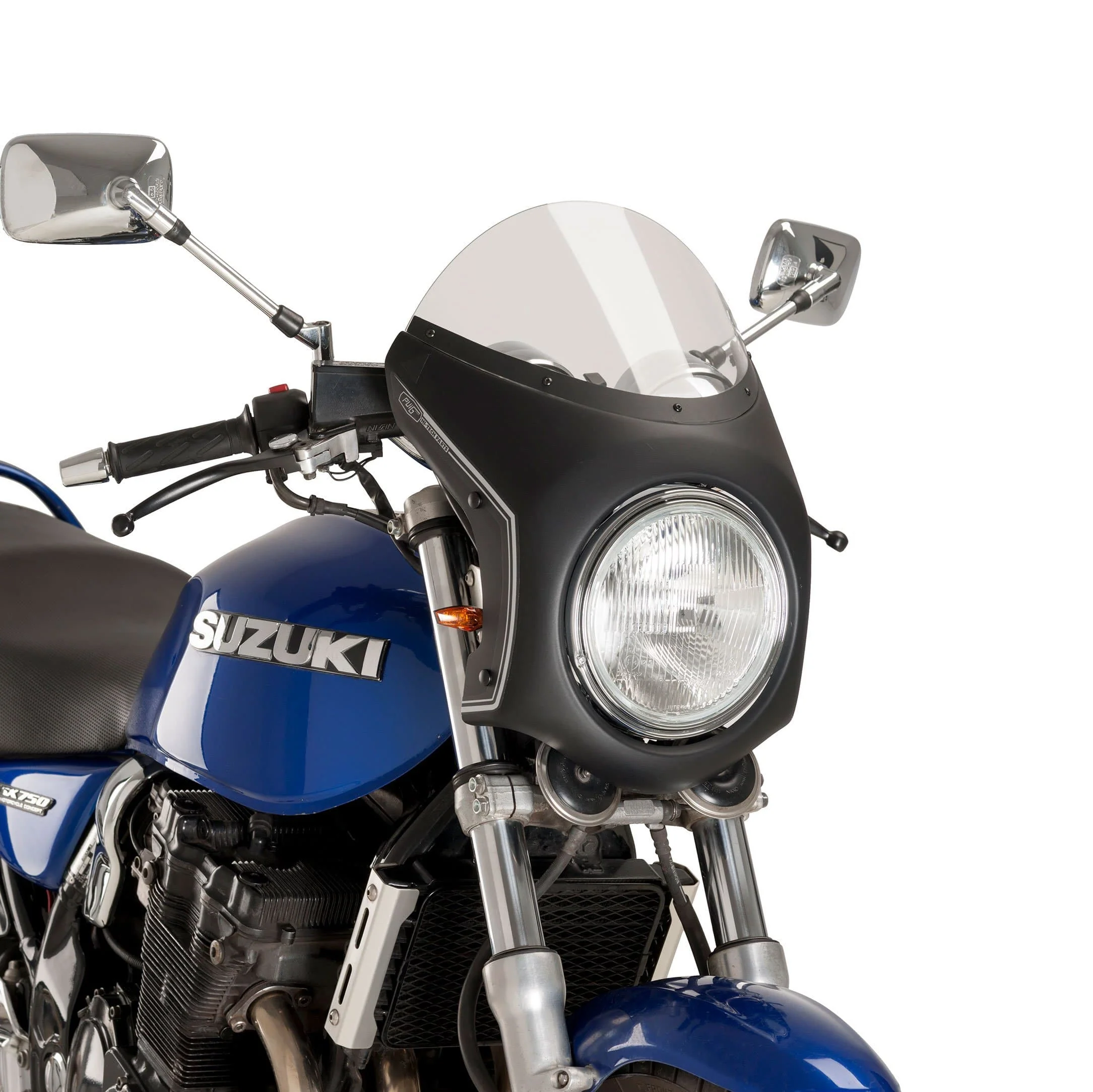 Puig Retrovision Semi Fairing | Black with Light Smoke Screen | Triumph Speed Twin 900 2023>2024 - Image 2