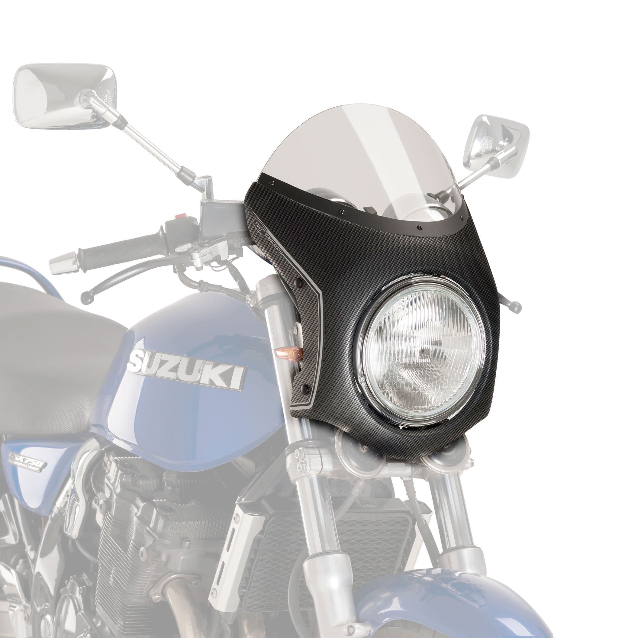 Puig Retrovision Semi Fairing | Carbon Look with Light Smoke Screen | Triumph Speed Twin 900 2023>2024