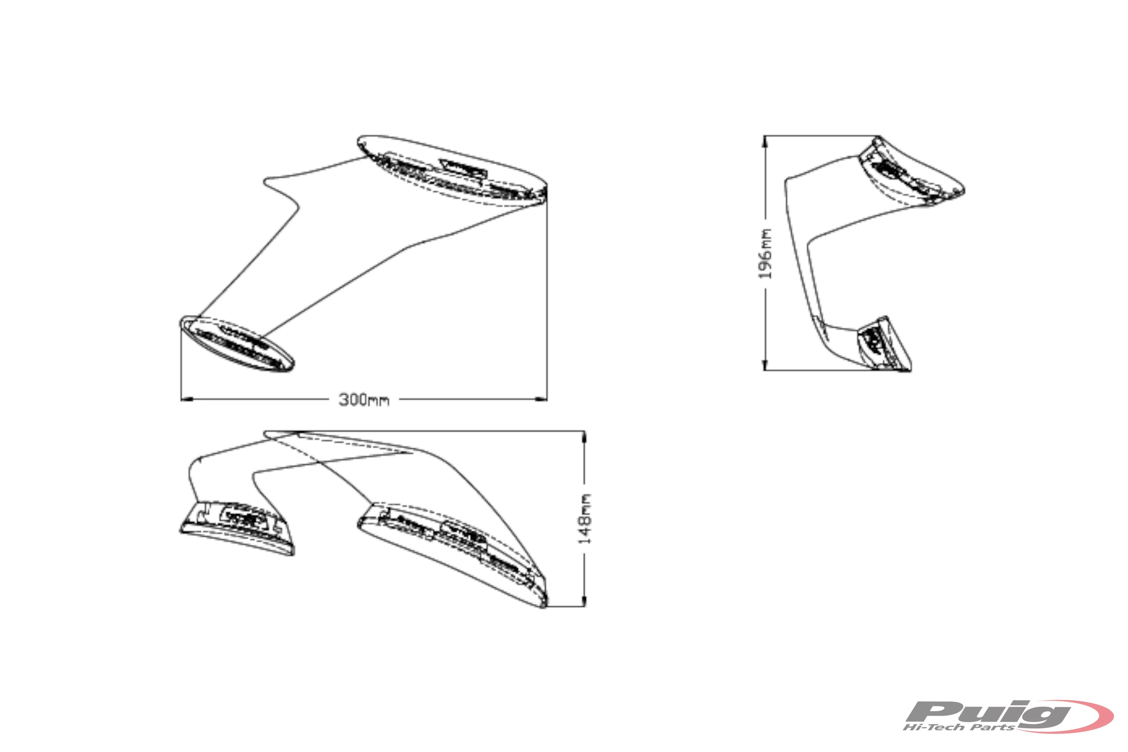 Puig Side Downforce Wings | Green | Kawasaki ZX10-R 2021>Current