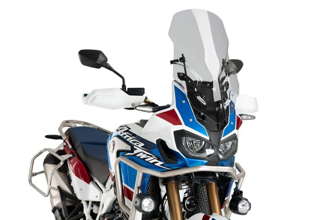 Puig Touring Screen with Manual Screen Adjustment System | Light Smoke | Honda CRF 1000 L Africa Twin inc. Adventure Sports - Image 2