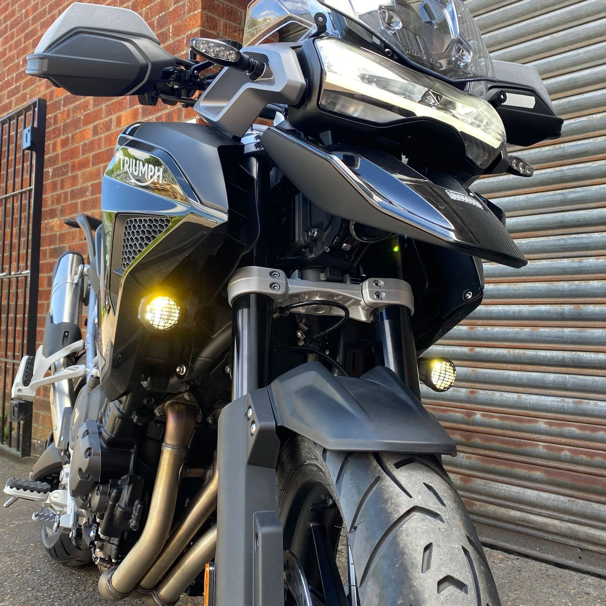Pyramid Auxiliary Headlight Guards | Matte Black | Triumph Tiger 1200 GT Explorer 2022>Current - Image 2