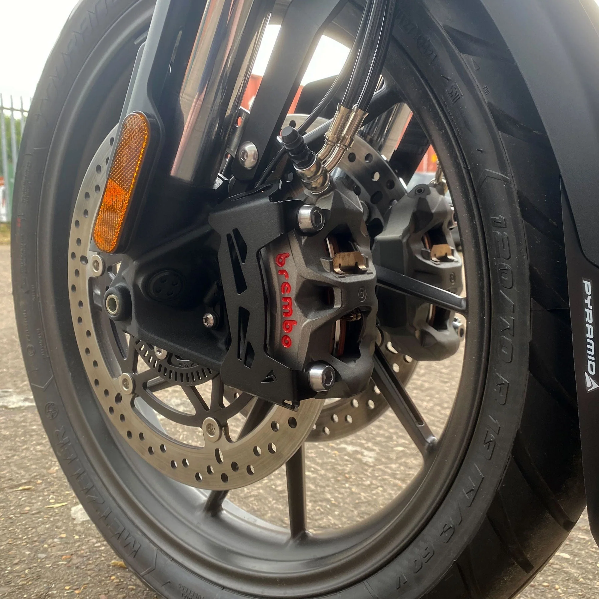 Pyramid Brake Caliper Guards | Matte Black | Aprilia Tuono V4 Factory 2021>Current - Image 4