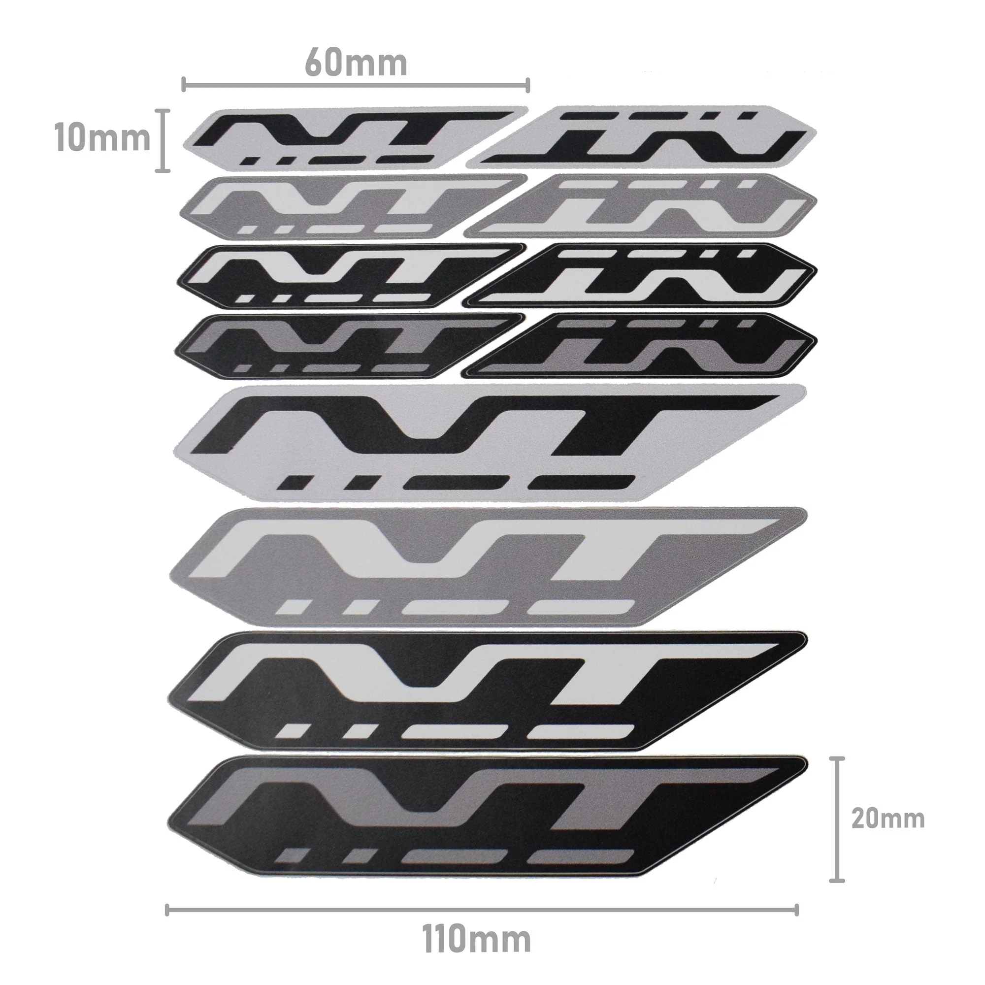 Pyramid Decals - Set Of 24 | Black/Grey | Honda NT1100 2022>Current - Image 2