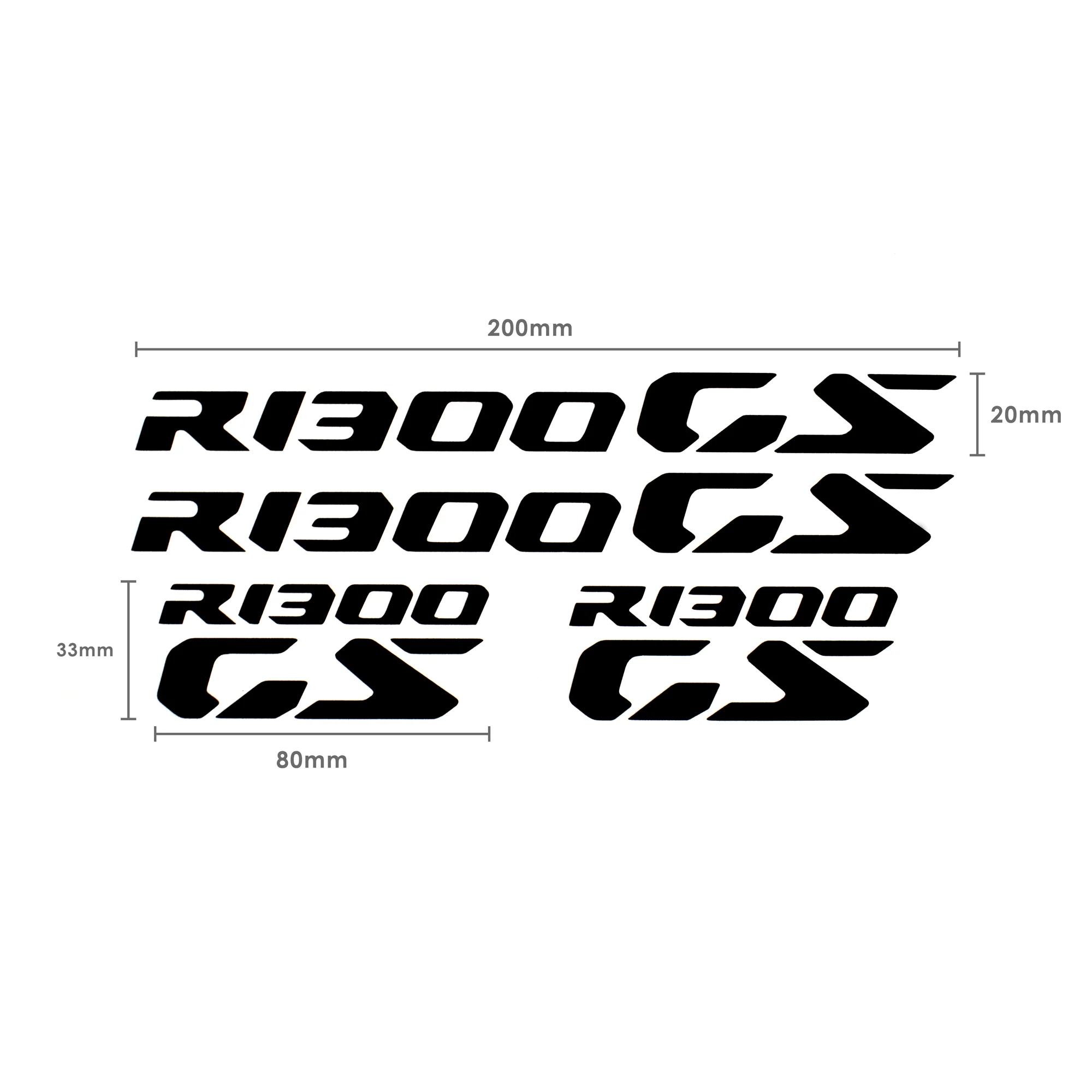 Pyramid Decals | BMW R 1300 GS Logo | Black | Set Of 4 - Image 2