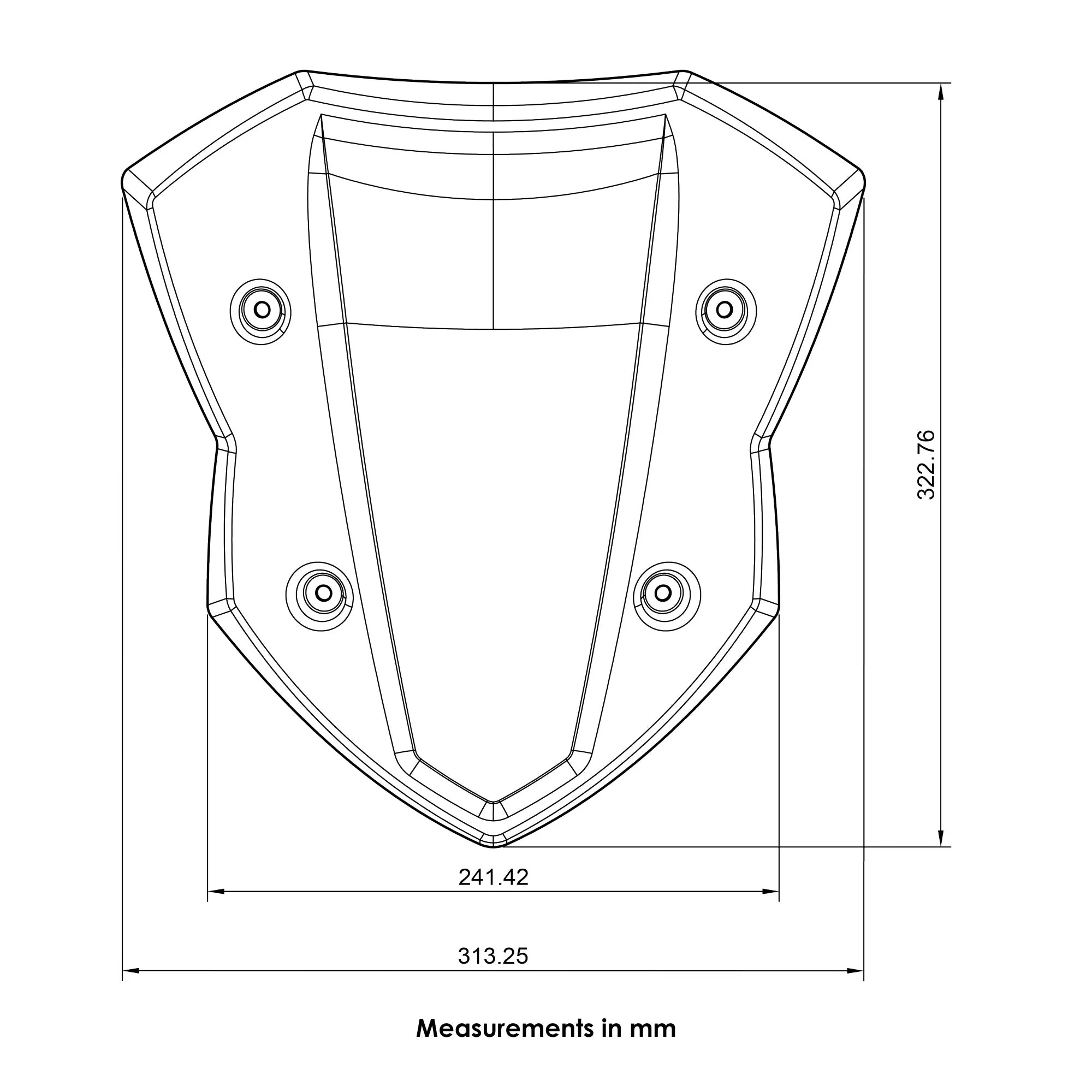 Pyramid Fly Screen | Matte Black | Yamaha Tracer 9 GT/GT+ 2021>2024 - Image 10