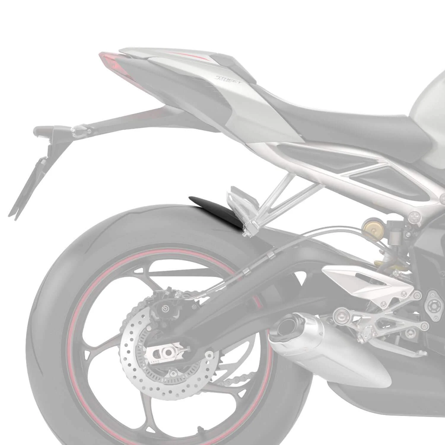 Pyramid Hugger Extension | Matte Black | Triumph Street Triple 765 RS 2017>Current - Image 3