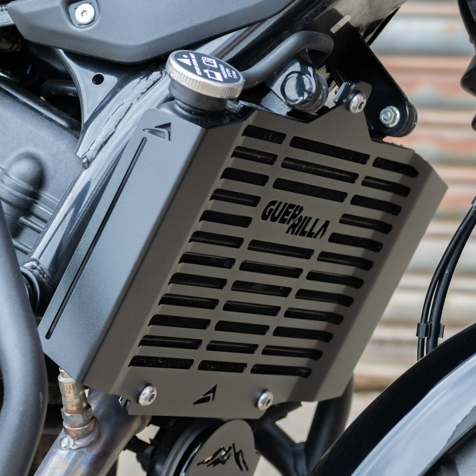 Pyramid Radiator Guard | Matte Black | Royal Enfield Guerrilla 450 2024>Current - Image 10