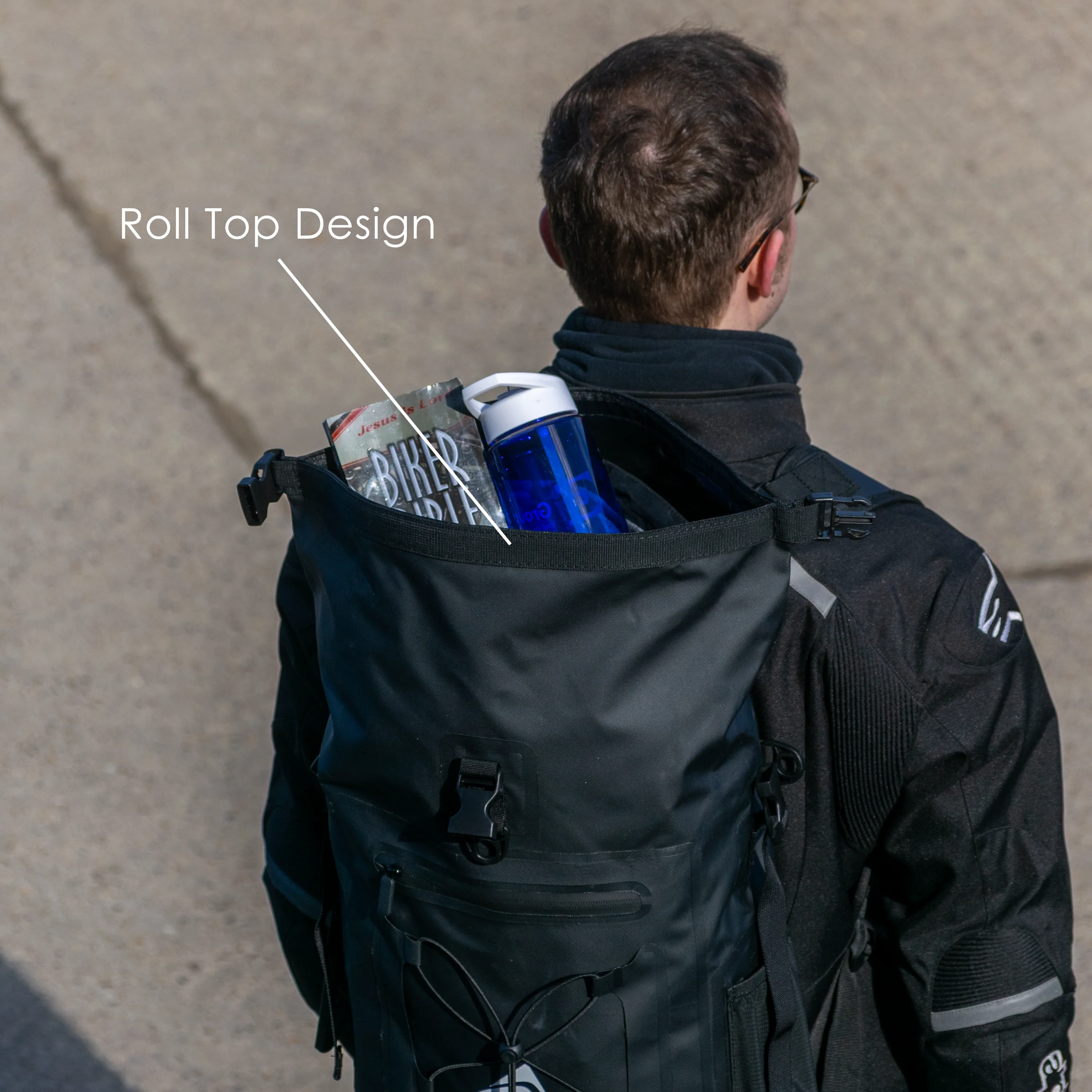 Pyramid Waterproof 35L Motorcycle Backpack | Black - Image 11