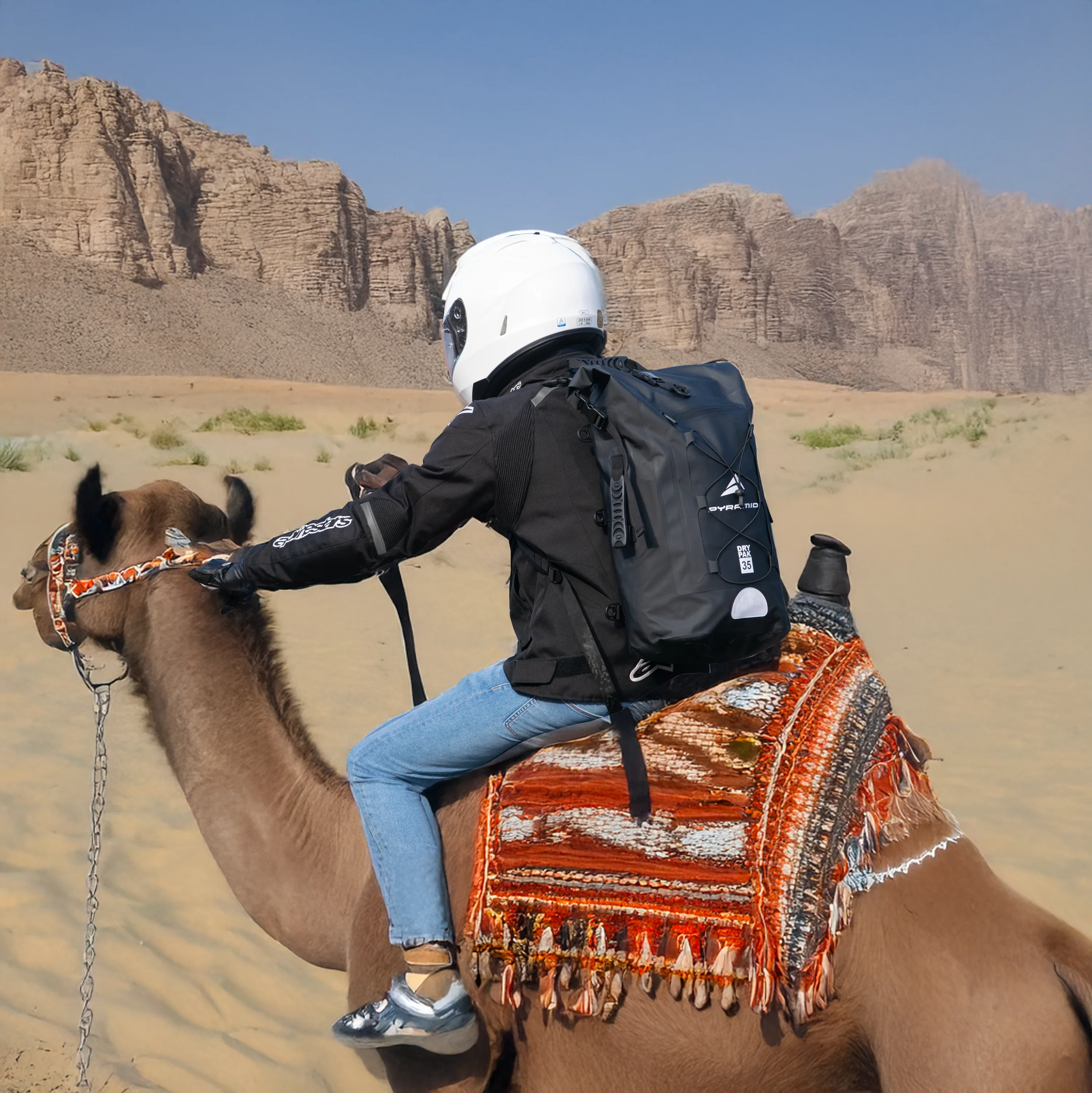 Pyramid Waterproof 35L Motorcycle Backpack | Black - Image 15