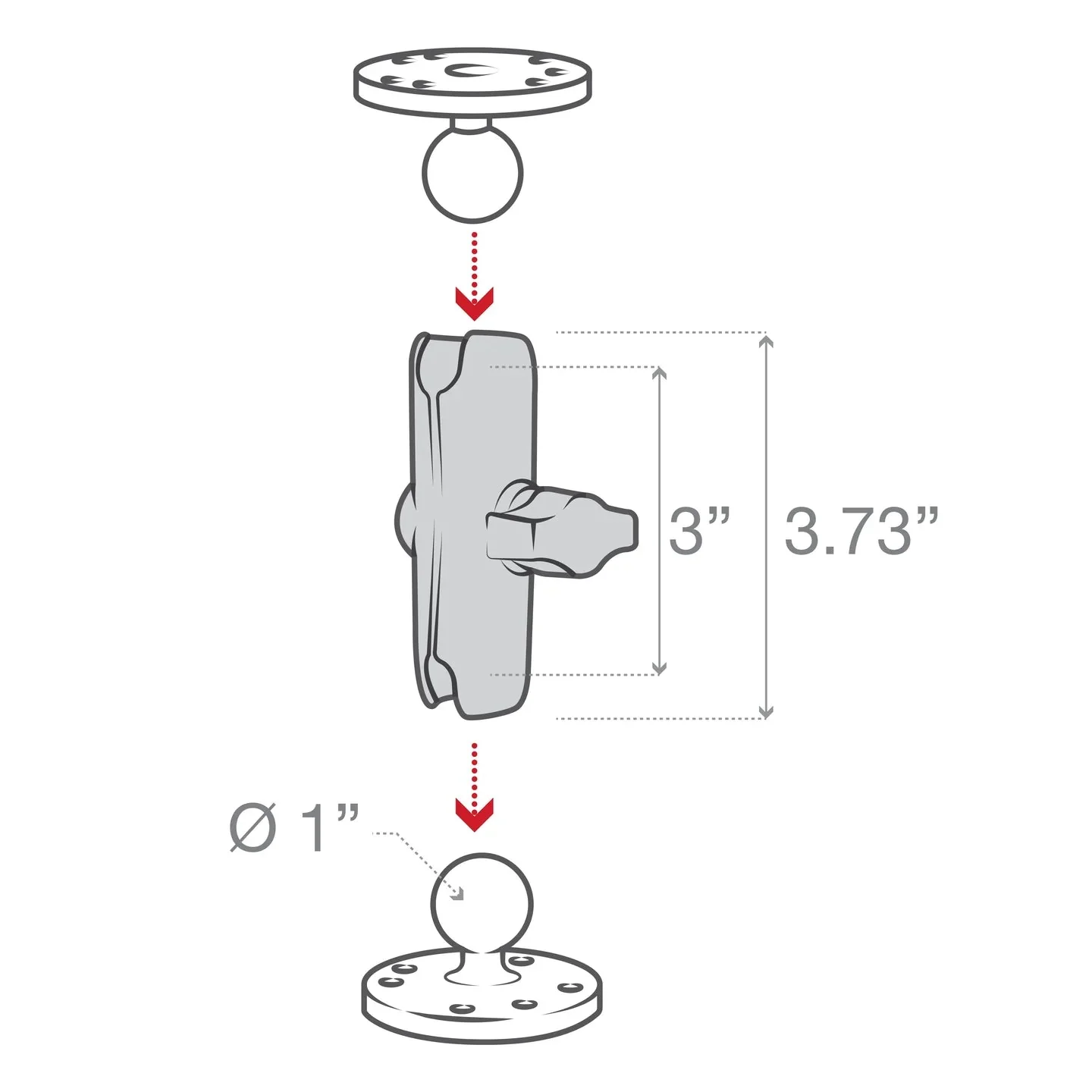 RAM® Composite Double Socket Arm - B Size Medium - Image 3