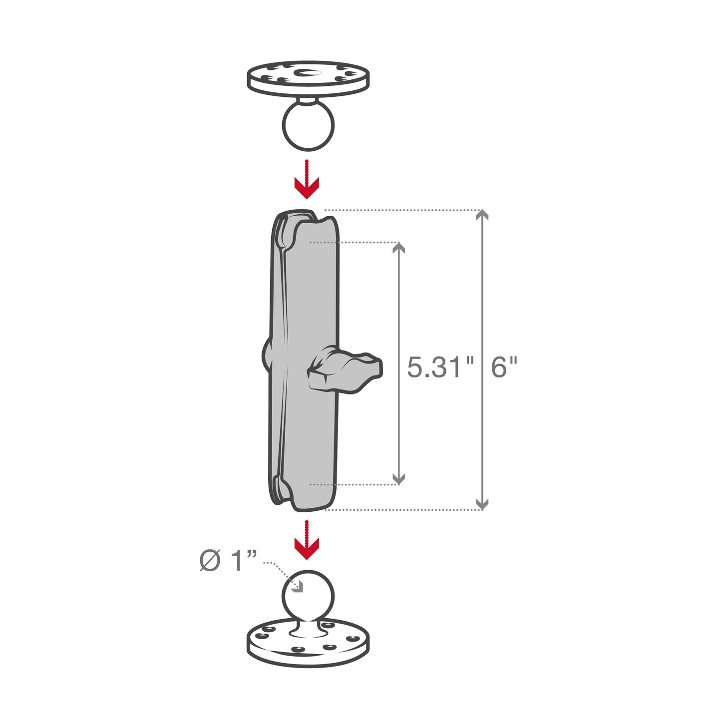 RAM® Double Socket Arm - B Size Long - Image 4
