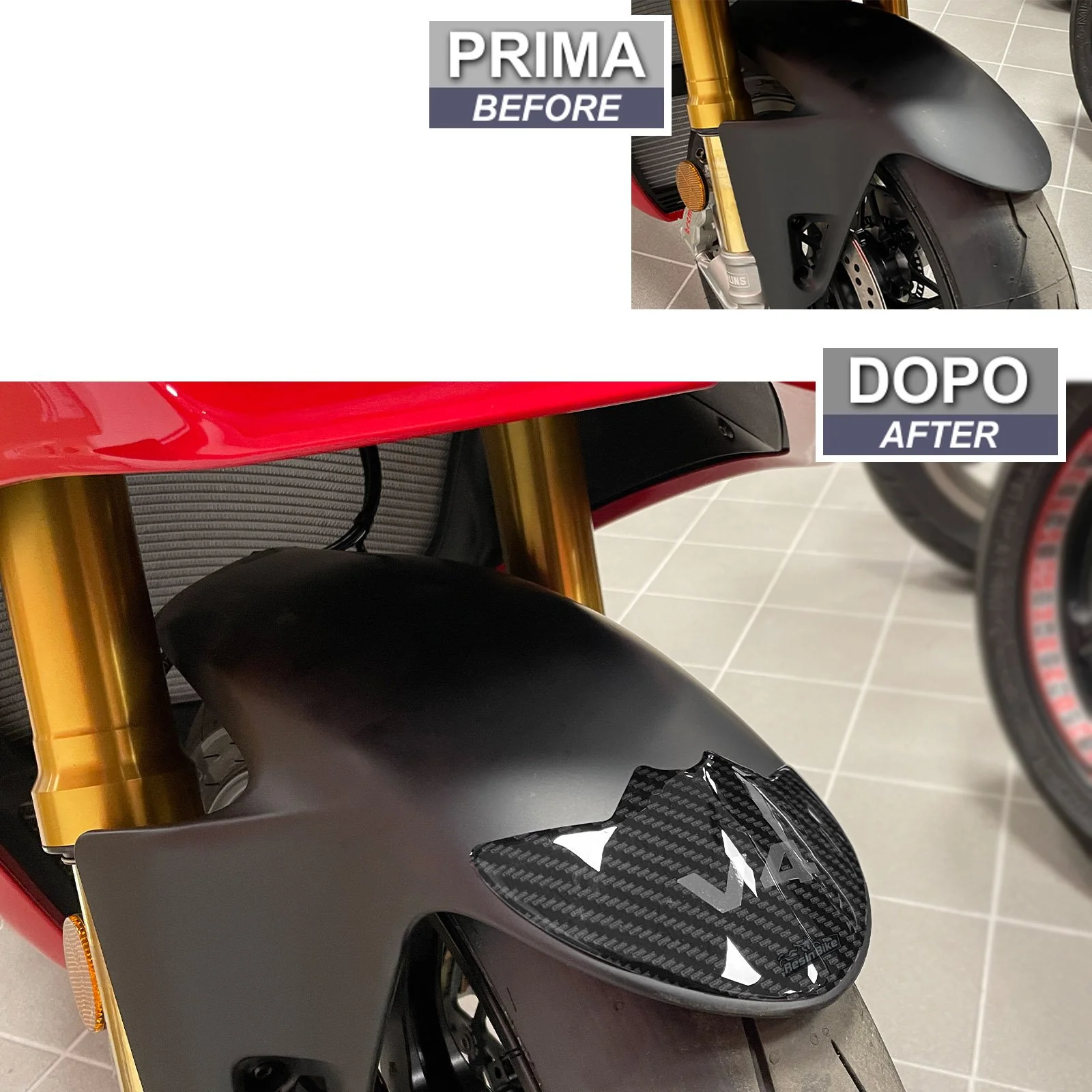 Resin Bike 3D Motorcycle Stickers - Front Fender | Ducati Panigale V4 2018>2023 - Image 3