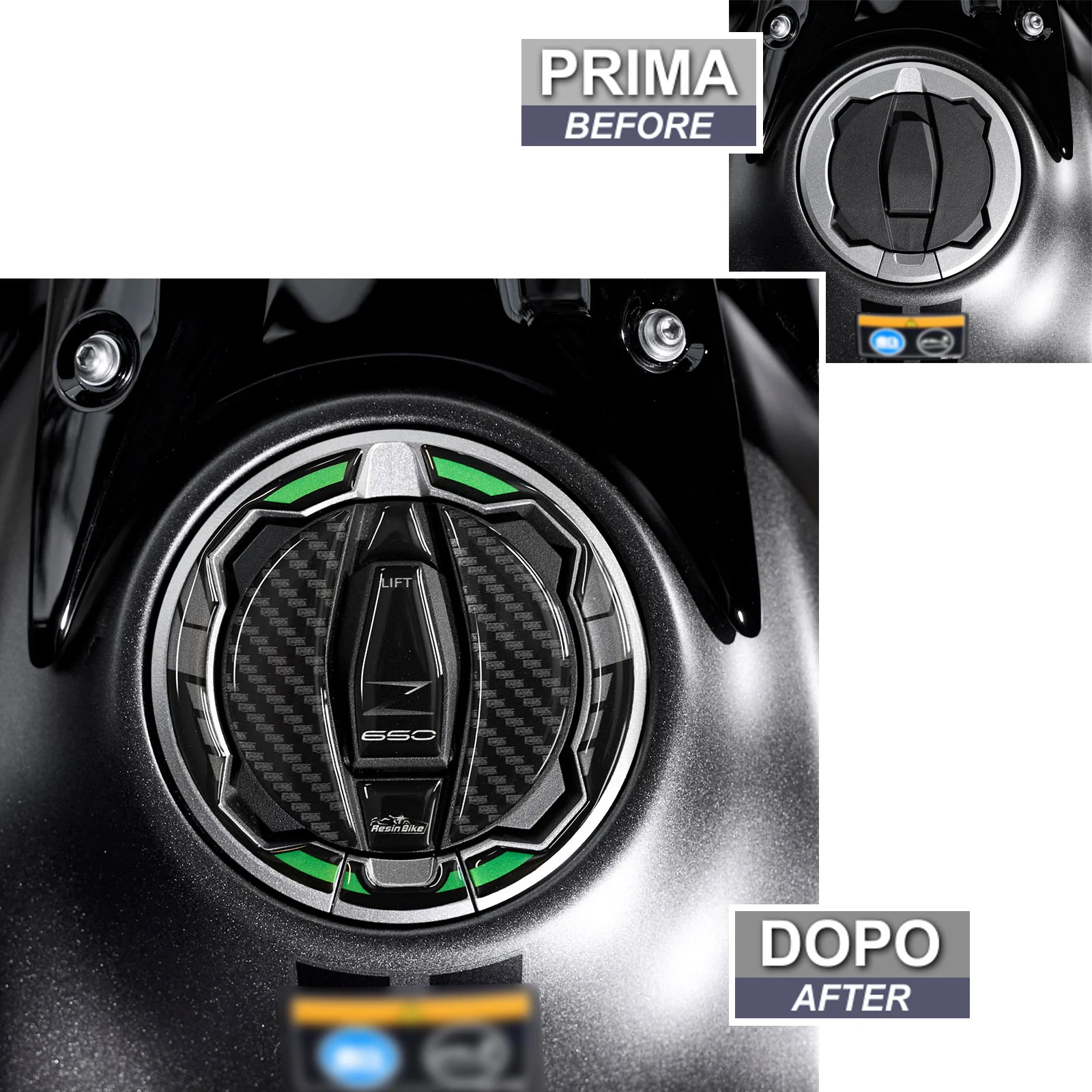 Resin Bike 3D Motorcycle Stickers - Fuel Cap | Kawasaki Z 650 2020>2025 - Image 3