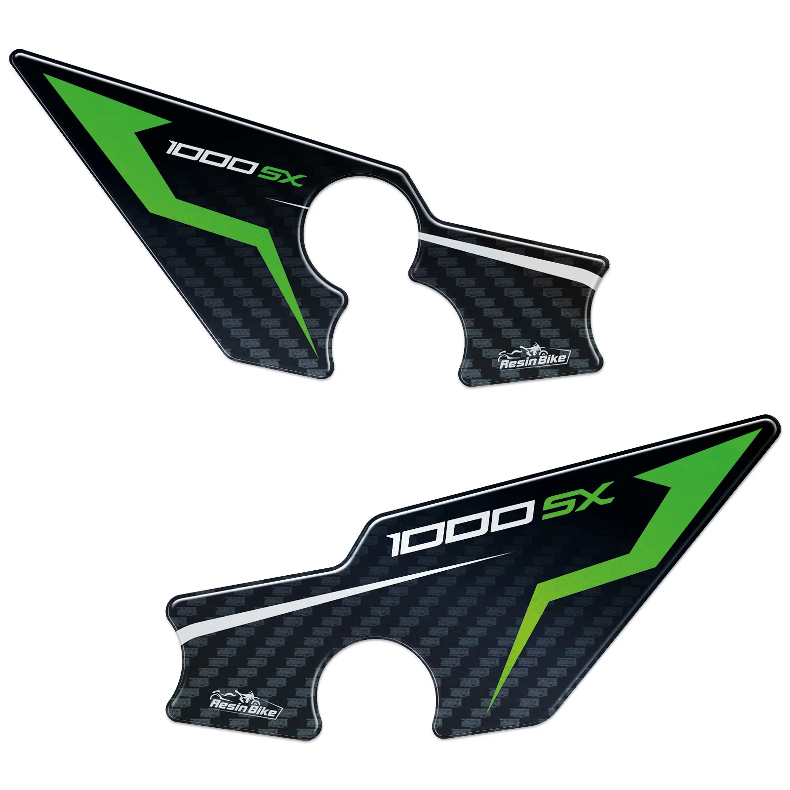 Resin Bike 3D Motorcycle Stickers - Heel Pads | Kawasaki Ninja 1000 SX/SX SE/Tourer 2021>2025