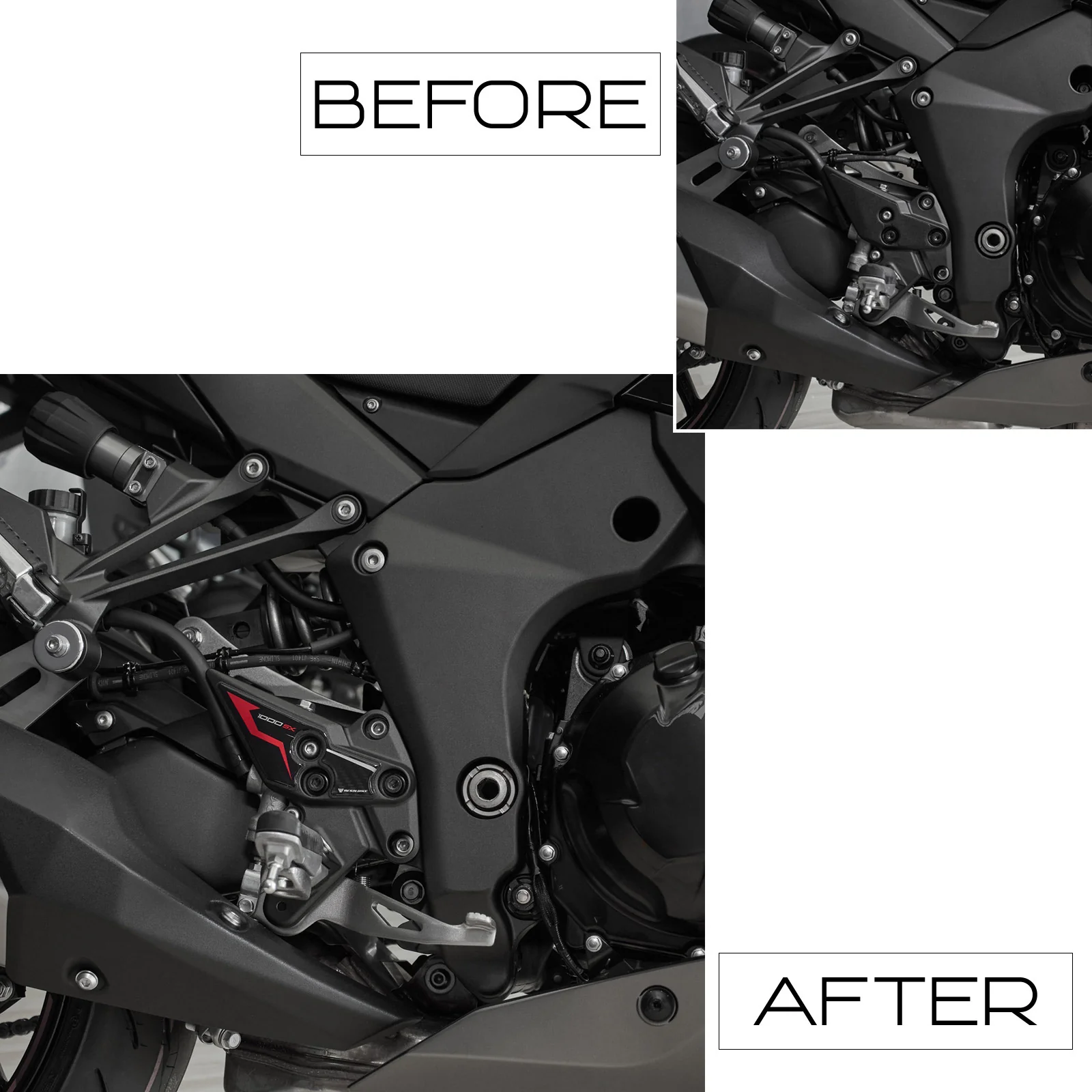 Resin Bike 3D Motorcycle Stickers - Heel Pads | Kawasaki Ninja 1000 SX/SX SE/Tourer 2021>2025 - Image 3