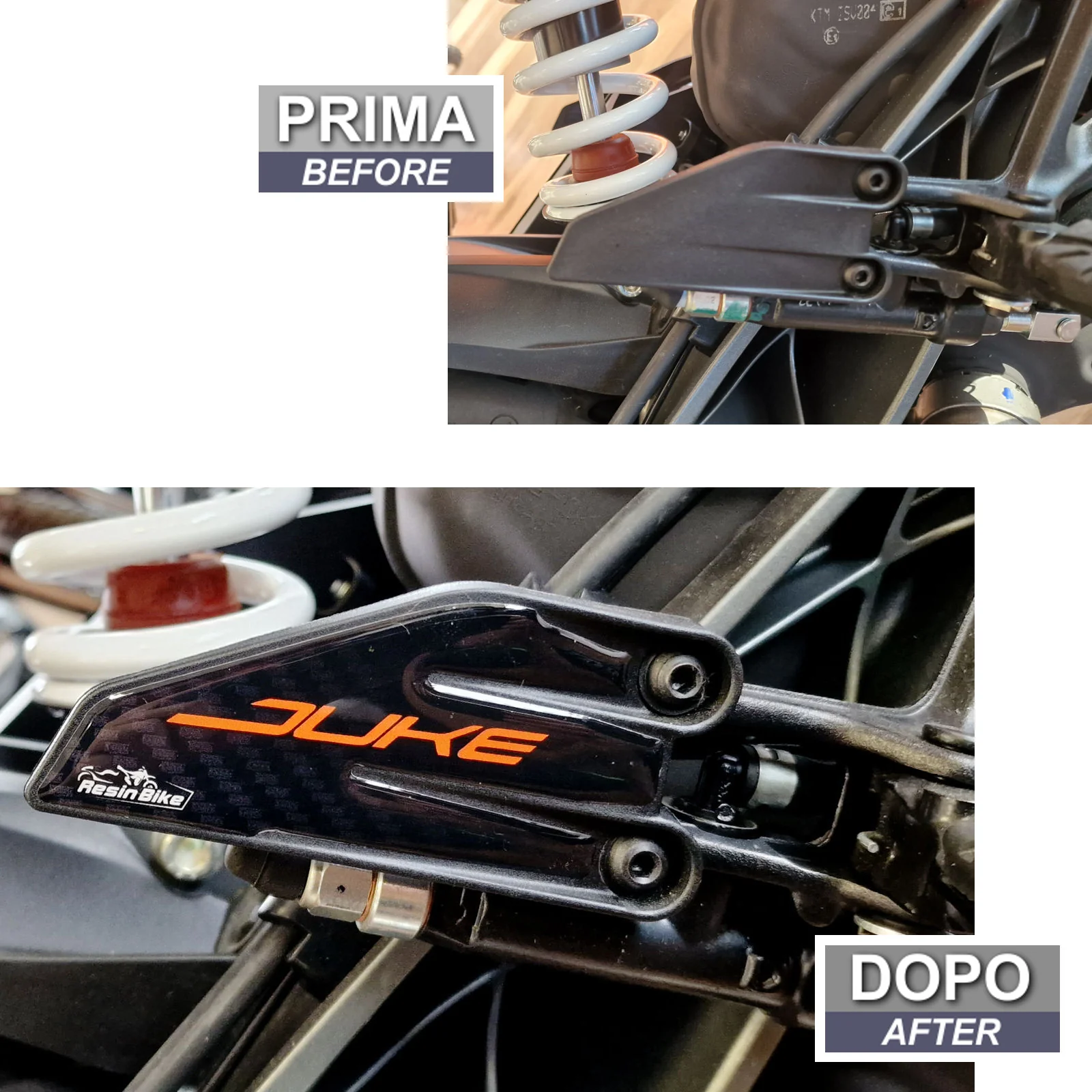 Resin Bike 3D Motorcycle Stickers - Heel Pads | KTM 125/200/250/390 Duke 2018>2023 - Image 3