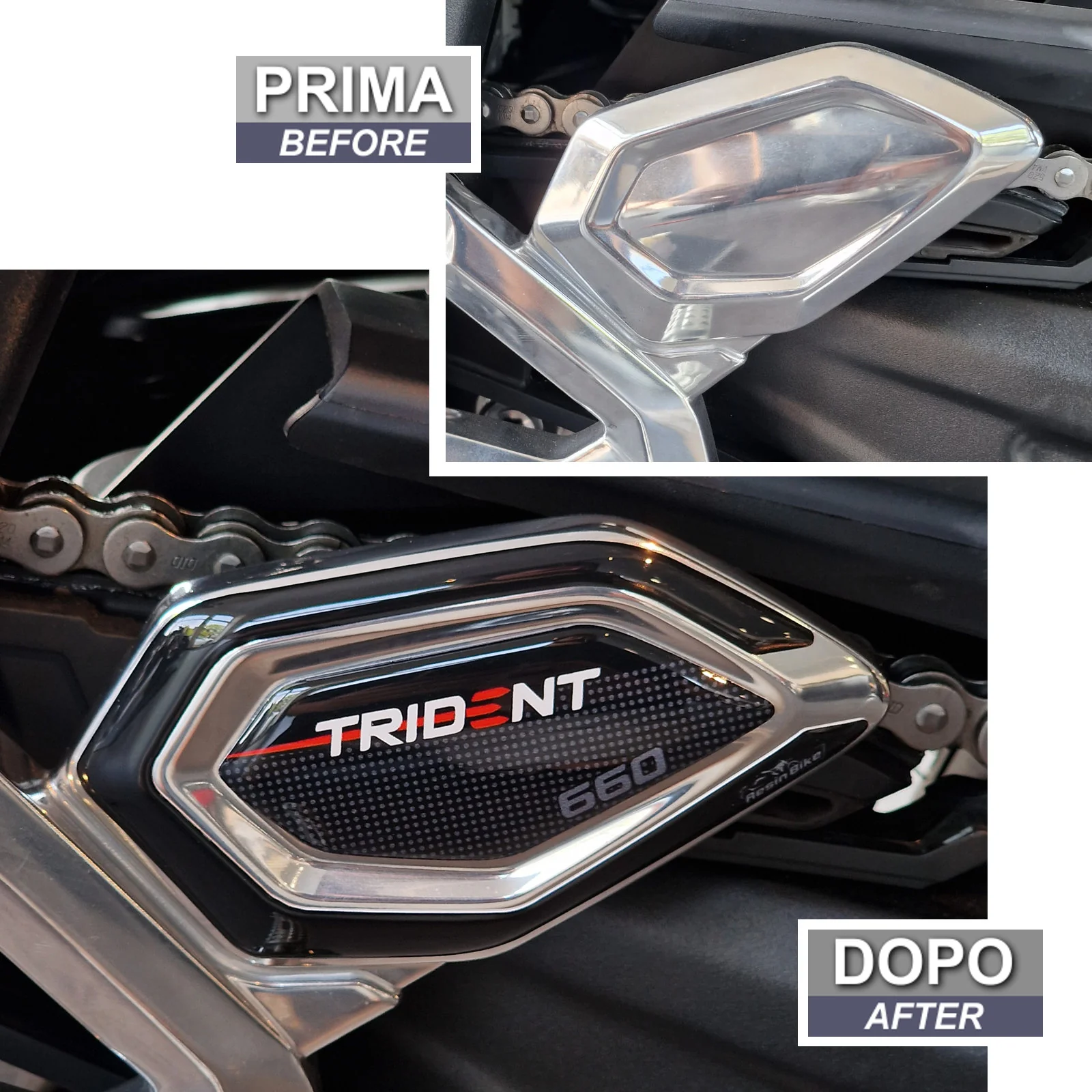 Resin Bike 3D Motorcycle Stickers - Heel Pads | Triumph Trident 660 2021>2025 - Image 3