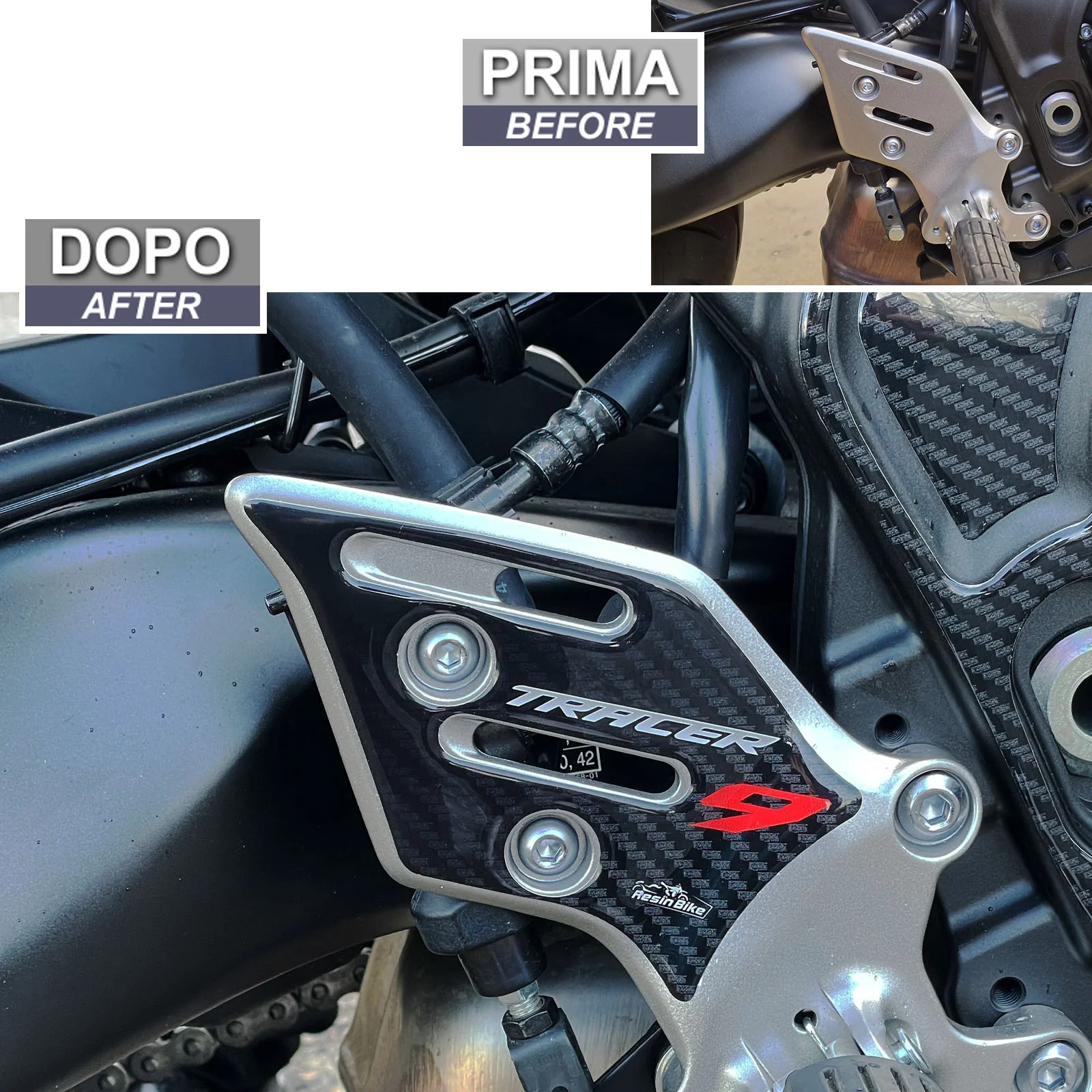 Resin Bike 3D Motorcycle Stickers - Heel Pads | Yamaha Tracer 9/9GT 2021>2024 - Image 3