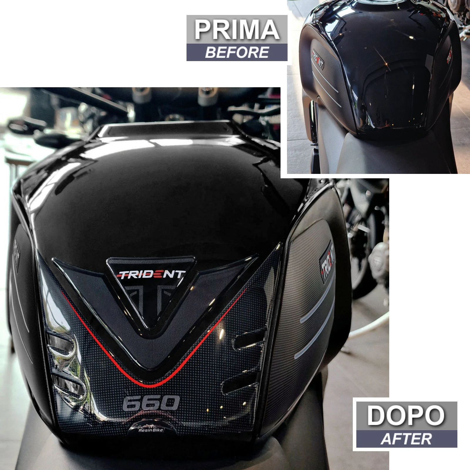 Resin Bike 3D Motorcycle Stickers - Tank Pad | Triumph Trident 660 2021>2025 - Image 3