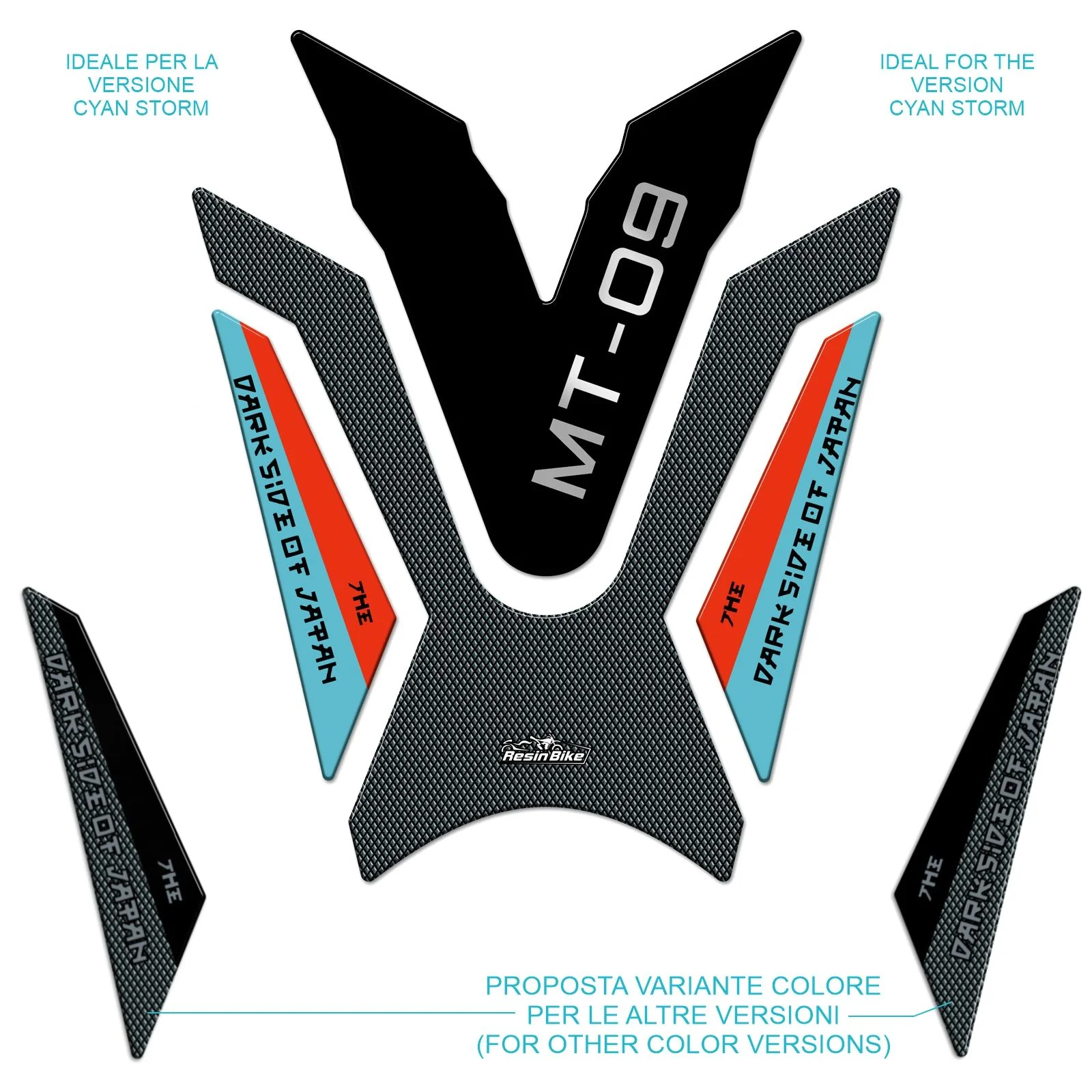 Resin Bike 3D Motorcycle Stickers - Tank Pad | Yamaha MT-09 2021>2024