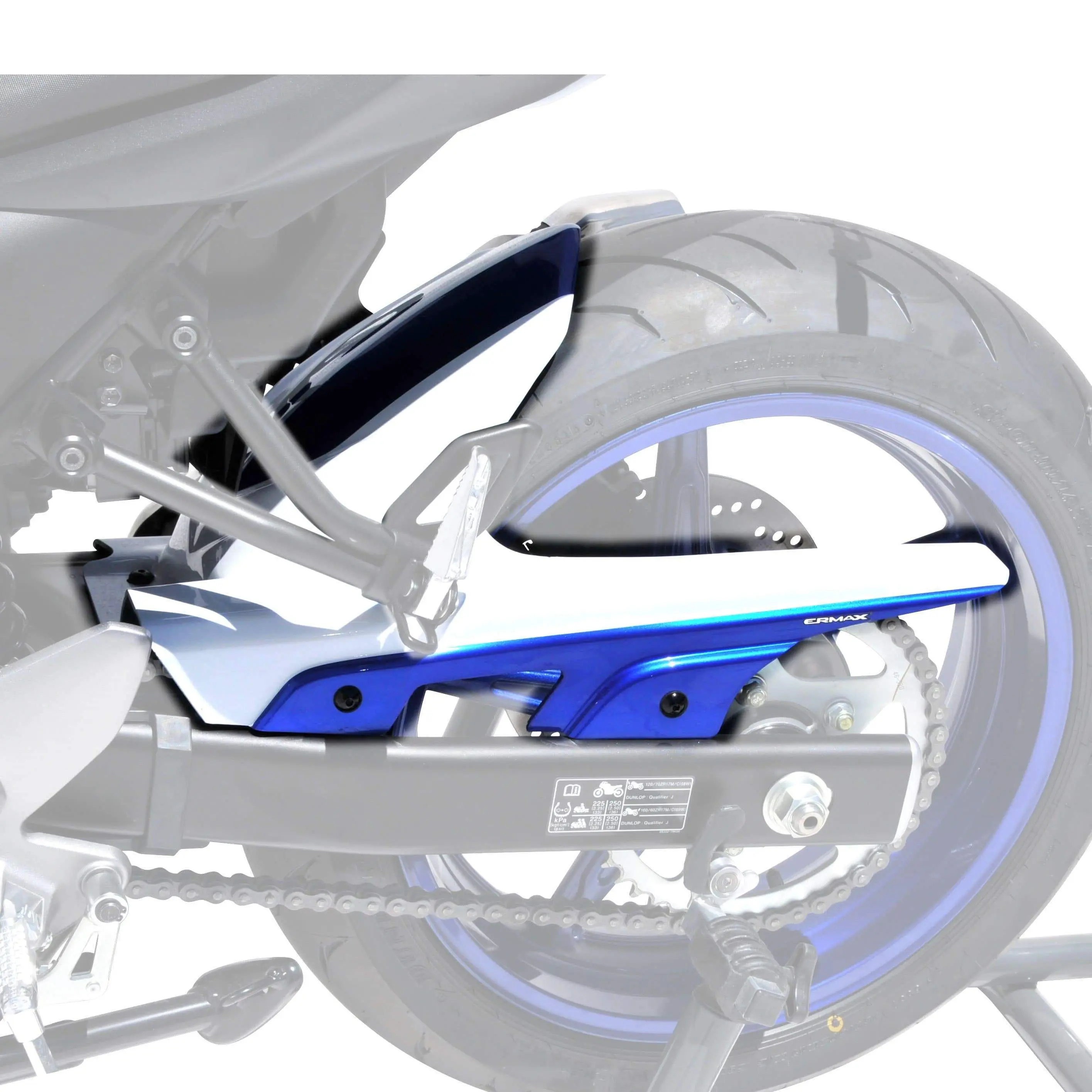 Ermax Hugger | Metallic White/Metallic Blue (Pearl Glacier White/Pearl Vigour Blue) | Suzuki SV650 2016>2018
