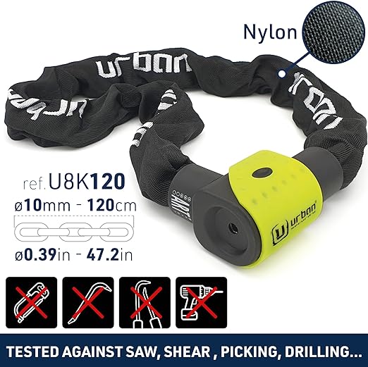 Urban Security 10K120 120cm Motorcycle Chain + Integrated Lock - Security Level 15 - Image 4