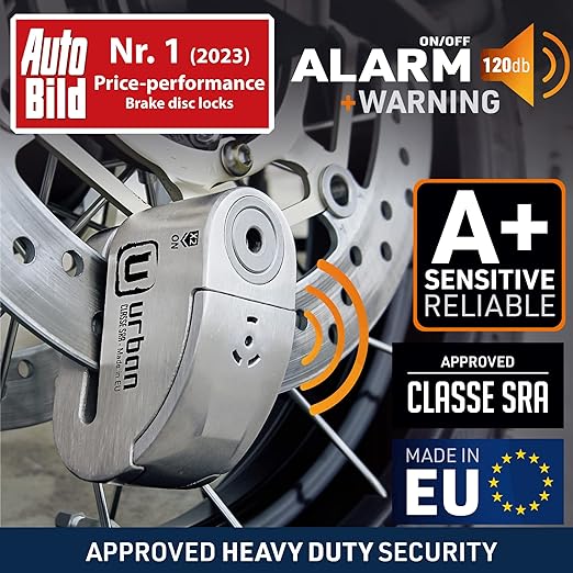 Urban Security UR14S Motorcycle Disc Lock With Alarm - Security Level 19 - Sold Secure Certified - Image 3