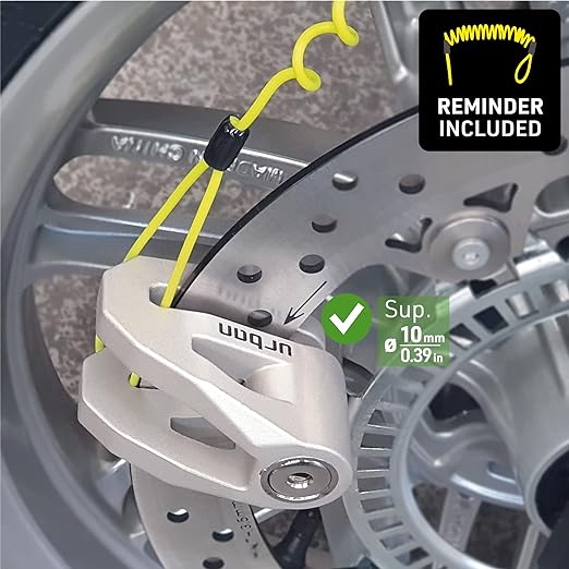 Urban Security UR208T Motorcycle Disc Lock + Reminder Cable - Security Level 10 - Image 6