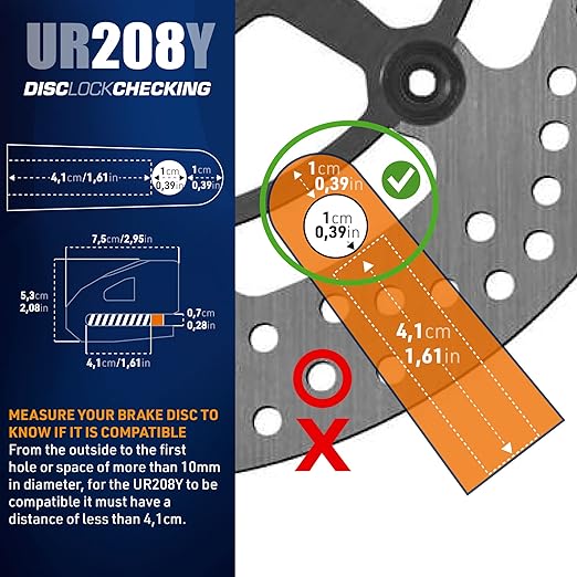 Urban Security UR208Y Motorcycle Disc Lock + Reminder Cable - Security Level 10 - Image 7