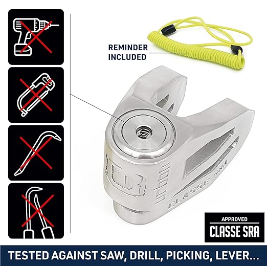 Urban Security UR210S Motorcycle Disc Lock + Reminder Cable - Security Level 17 - Sold Secure Certified - Image 5