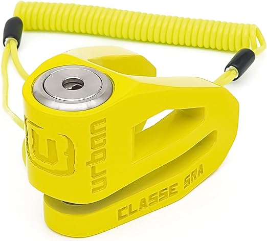 Urban Security UR210Y Motorcycle Disc Lock + Reminder Cable - Security Level 17 - Sold Secure Certified
