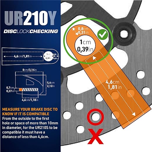 Urban Security UR210Y Motorcycle Disc Lock + Reminder Cable - Security Level 17 - Sold Secure Certified - Image 7