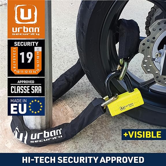 Urban Security UR74120 120cm Motorcycle Chain + Lock - Security Level 19 - Image 2