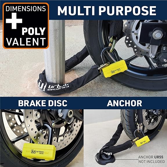 Urban Security UR74150 150cm Motorcycle Chain + Lock - Security Level 19 - Image 5