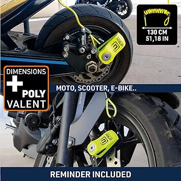 Urban Security UR955Y Motorcycle Disc Lock + Reminder Cable - Security Level 6 - Image 6