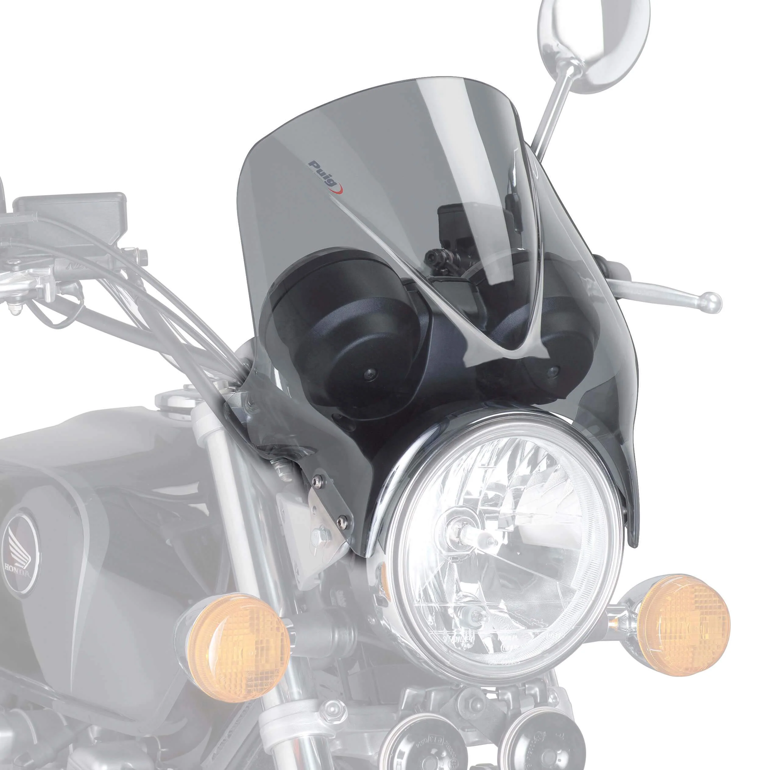 Puig Windy Universal Round Headlight Mounted Screen | Light Smoke - Image 2