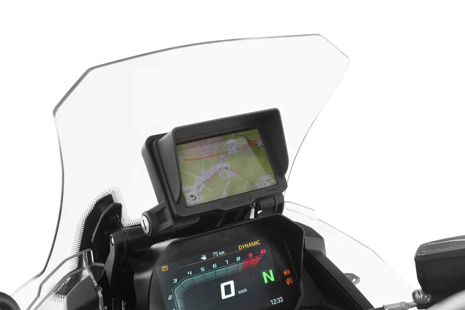 Wunderlich Base Holder For Vehicles with Windscreen Adjustment | Black - Image 2