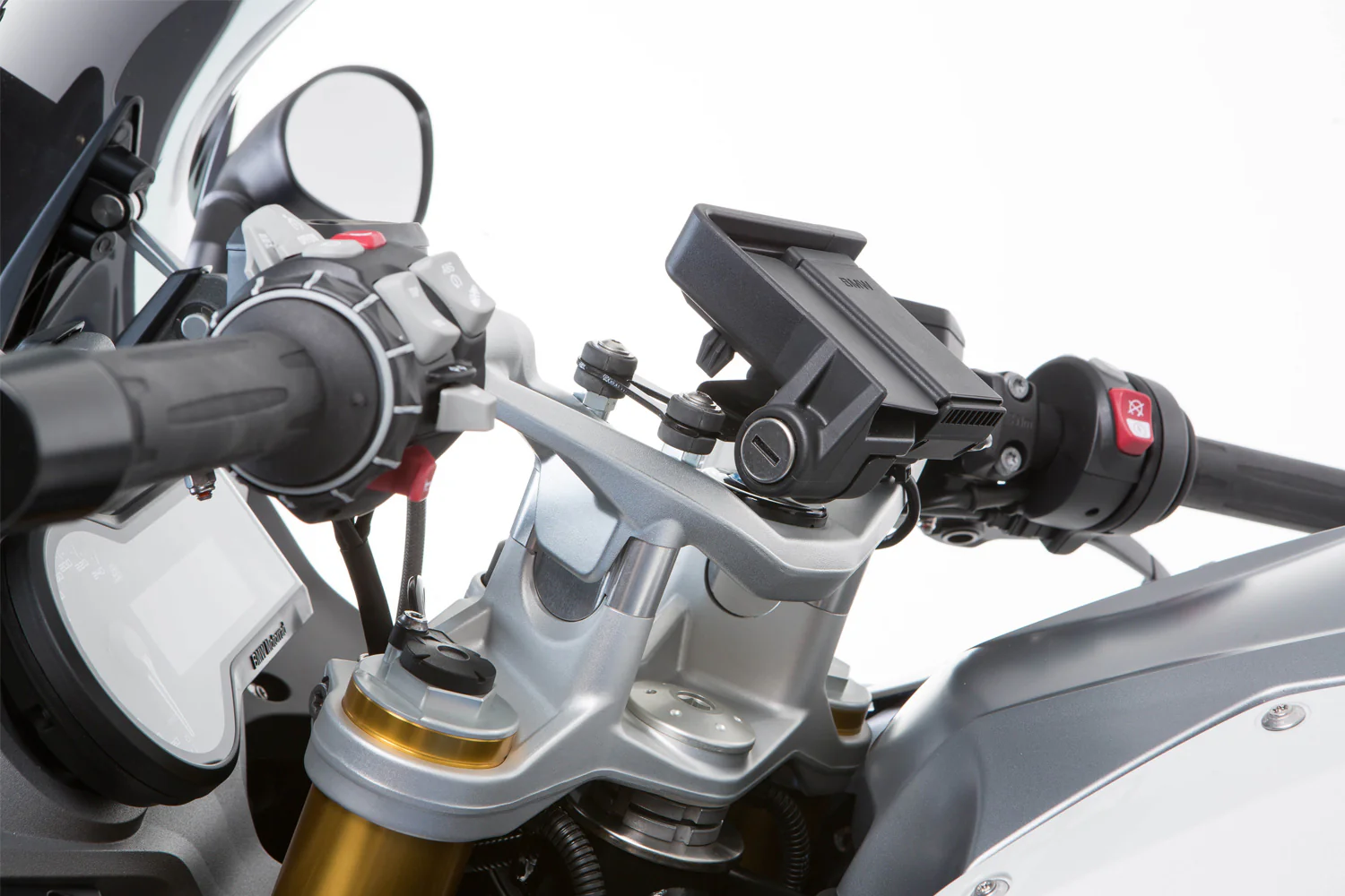 Wunderlich ERGO Handlebar Risers with BMW Navigation Mount For 25 mm | Silver - Image 6